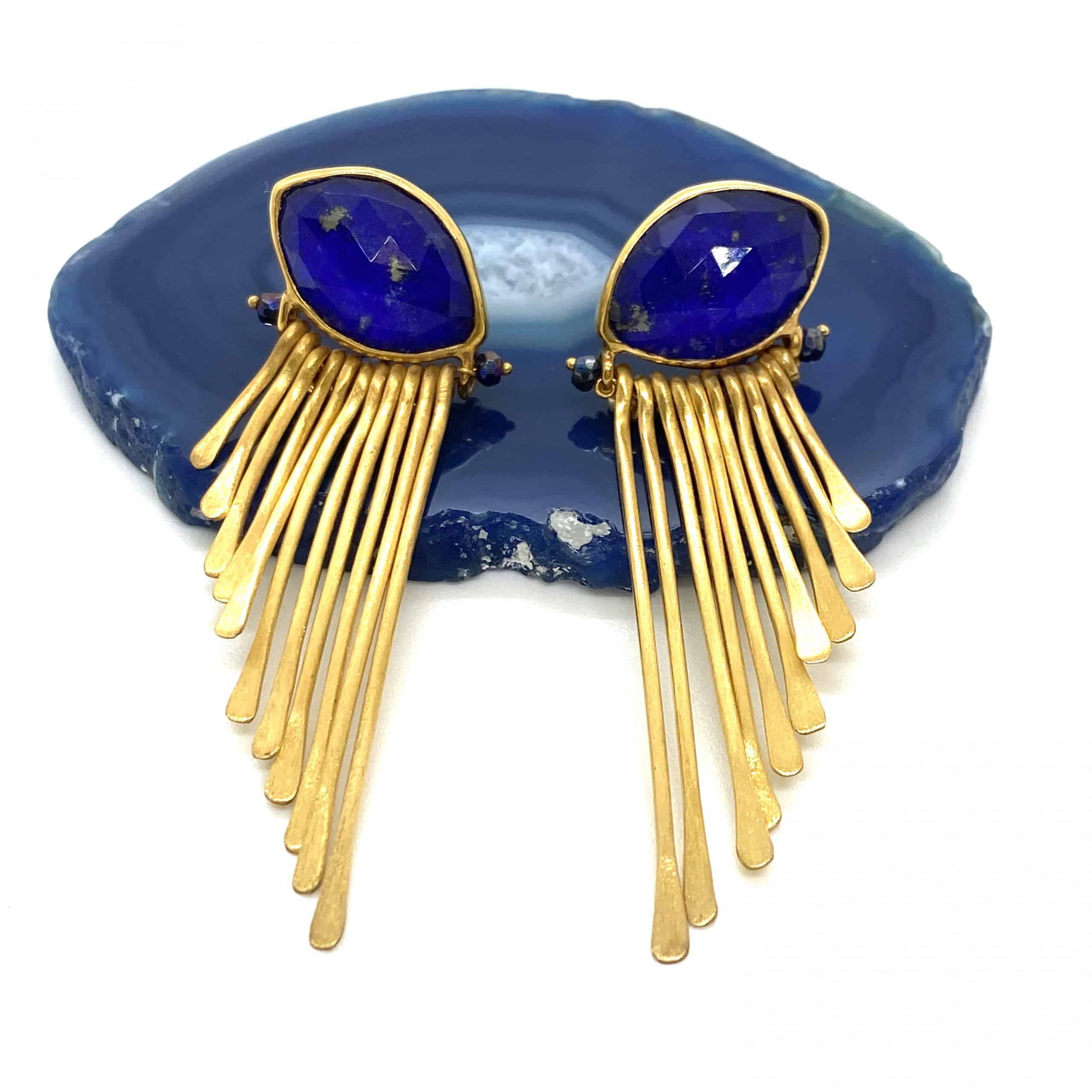 Lapis lazuli long earrings — Melina Fachidis (3)