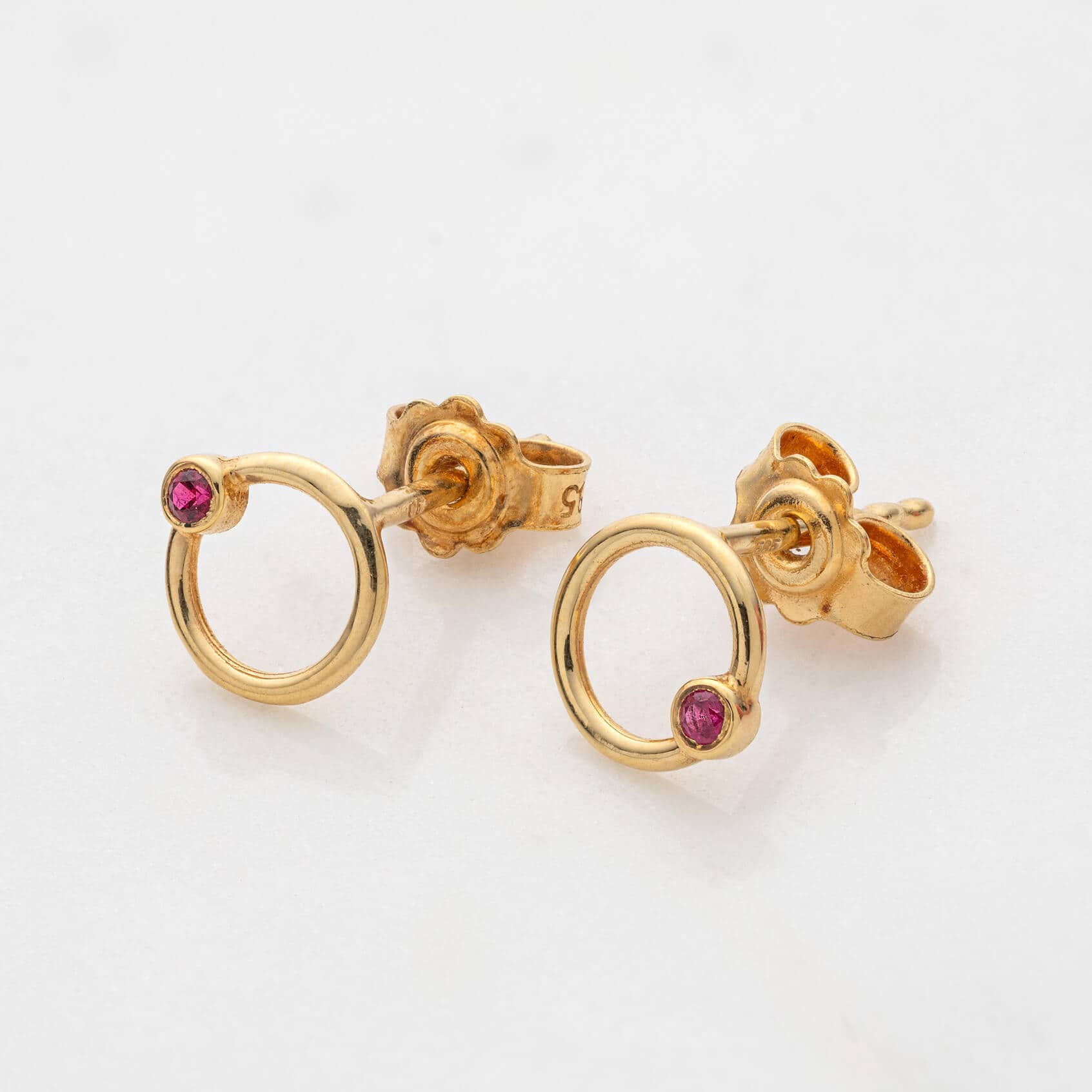 Circle earrings with rubies — Melina Fachidis (2)