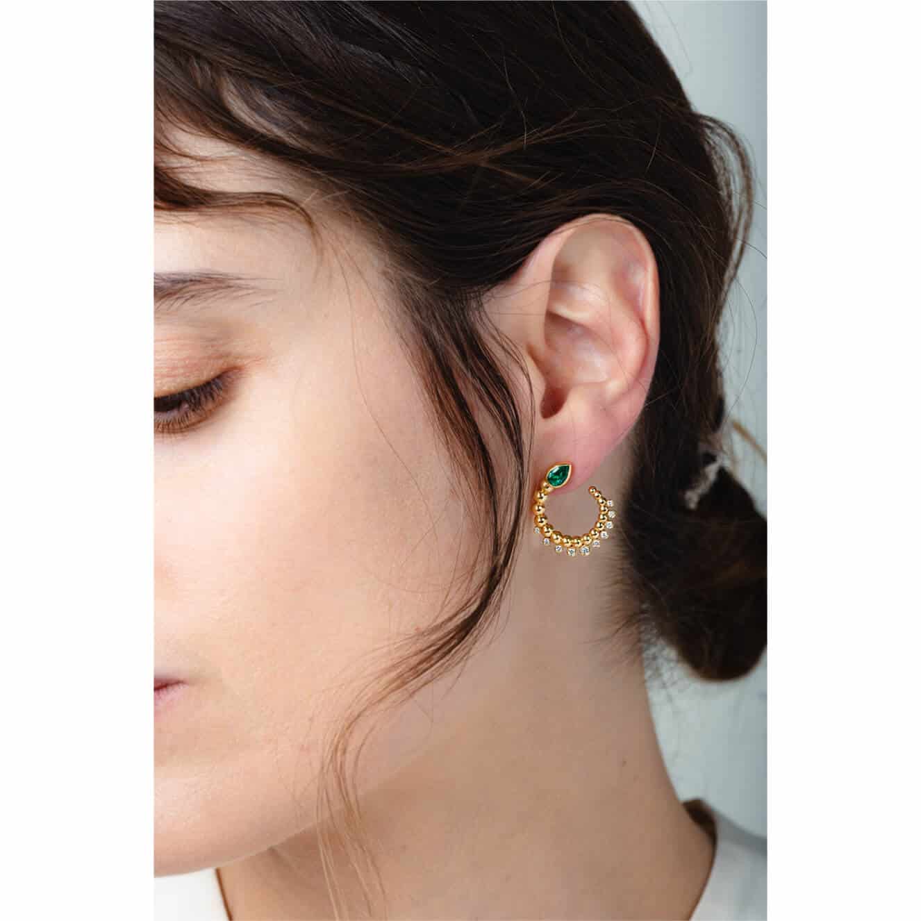 Brown diamonds & natural ruby drops pair of earrings — Melina Fachidis (7)