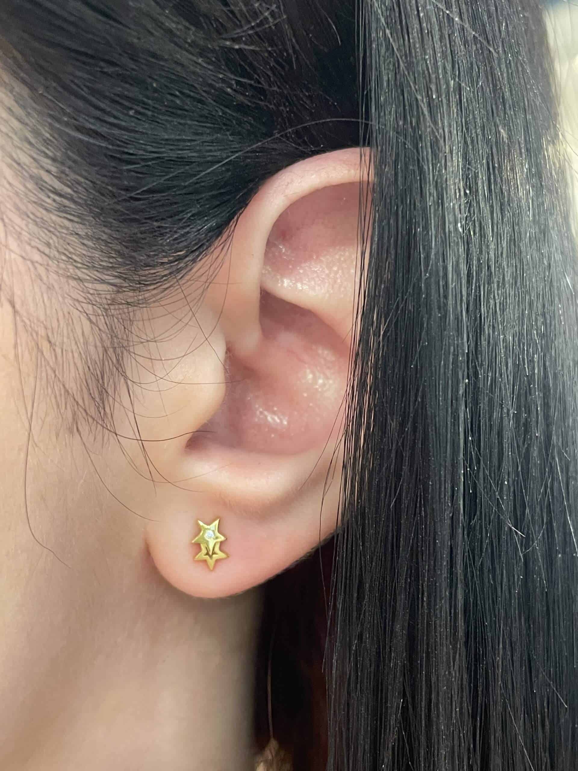 Double star diamond stud earrings — Melina Fachidis (4)
