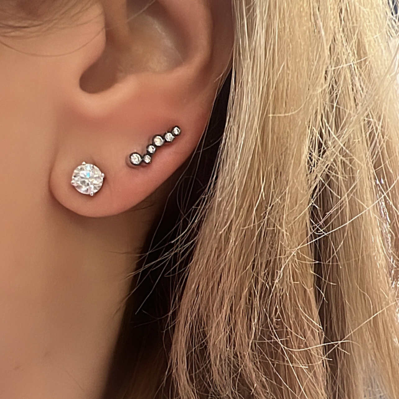 Single climber small diamond earring — Melina Fachidis (3)