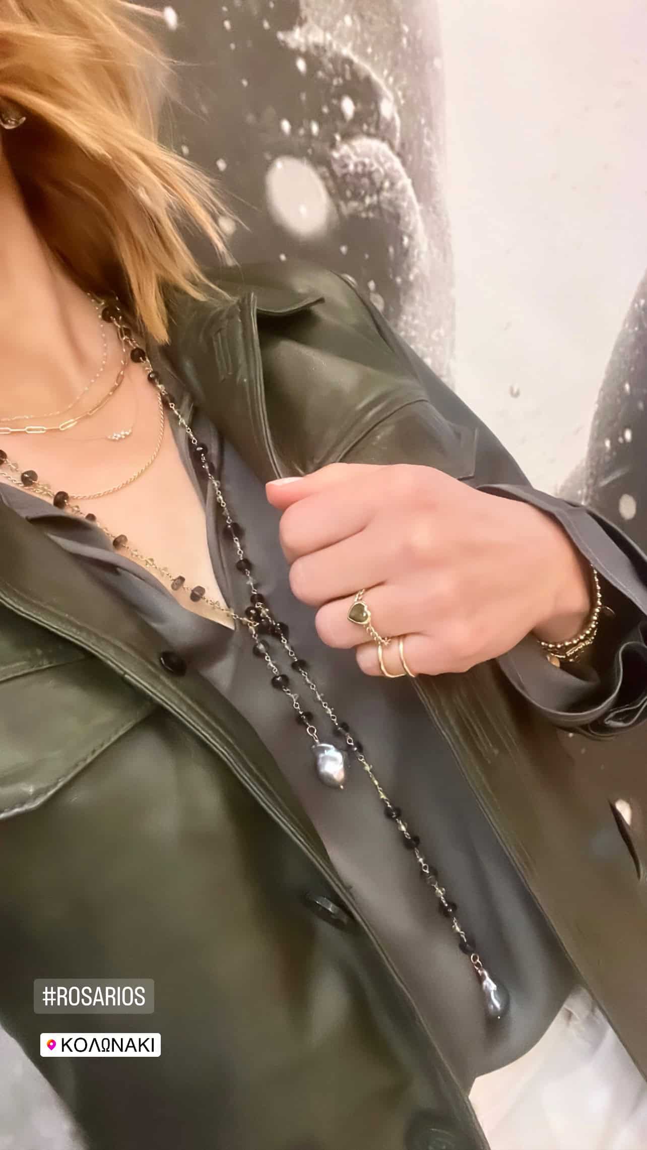 Heart shaped green tourmaline chain ring — Melina Fachidis (6)
