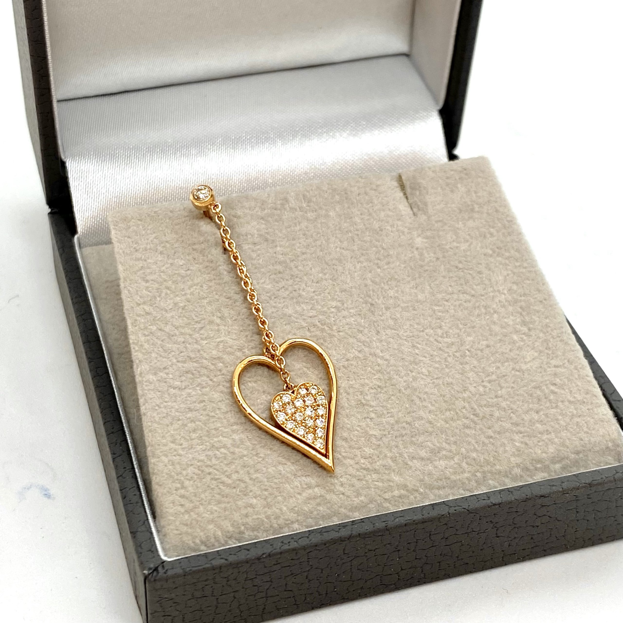 Long double heart chain earring — Melina Fachidis (5)