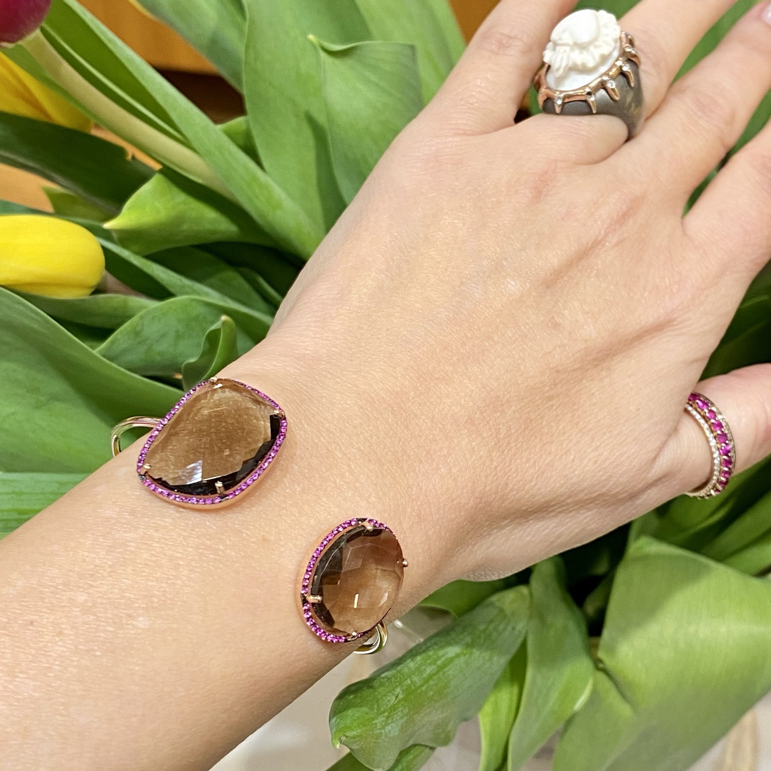 Smoky quartz cuff bracelet — Melina Fachidis (5)