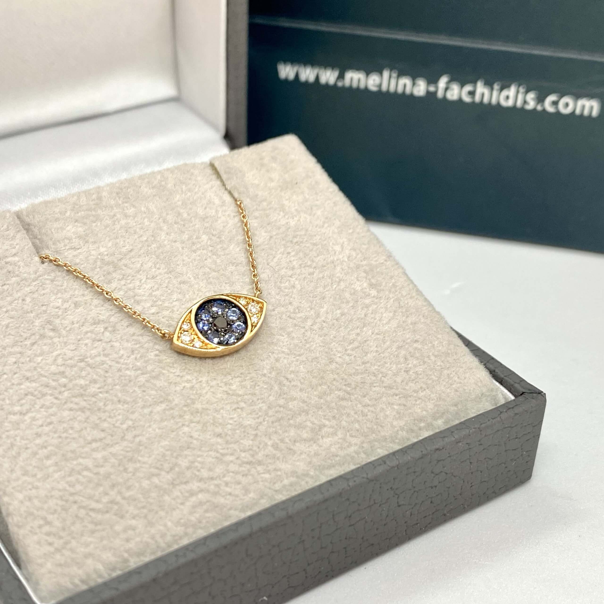 Sapphires and diamond eye pendant — Melina Fachidis (2)