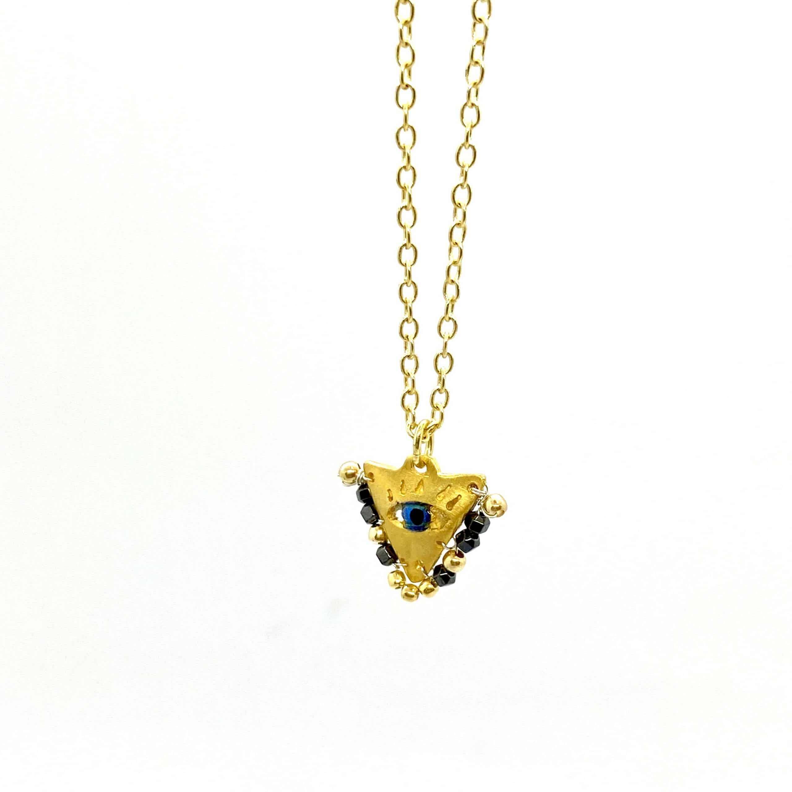 Triangular small eye pendant — Melina Fachidis