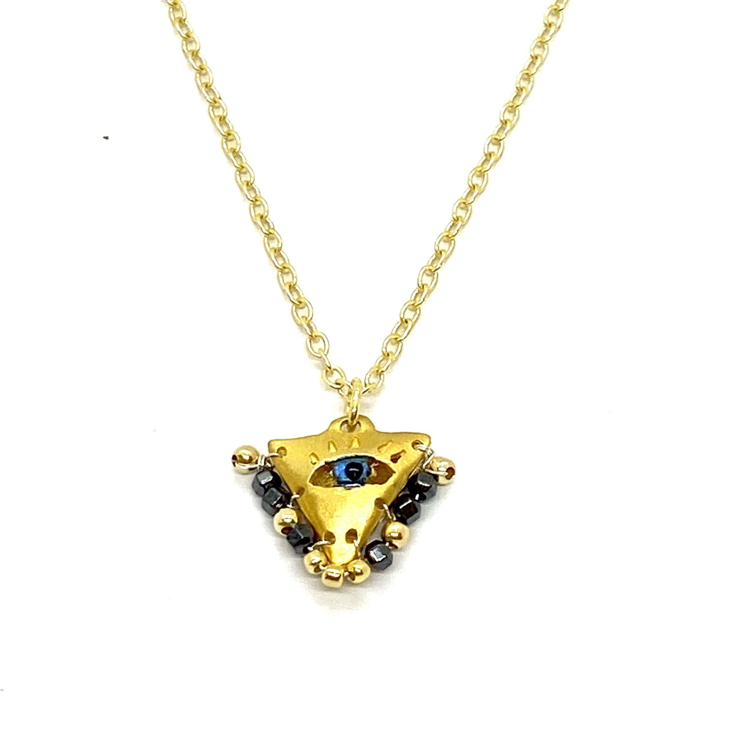 Triangular small eye pendant — Melina Fachidis (3)
