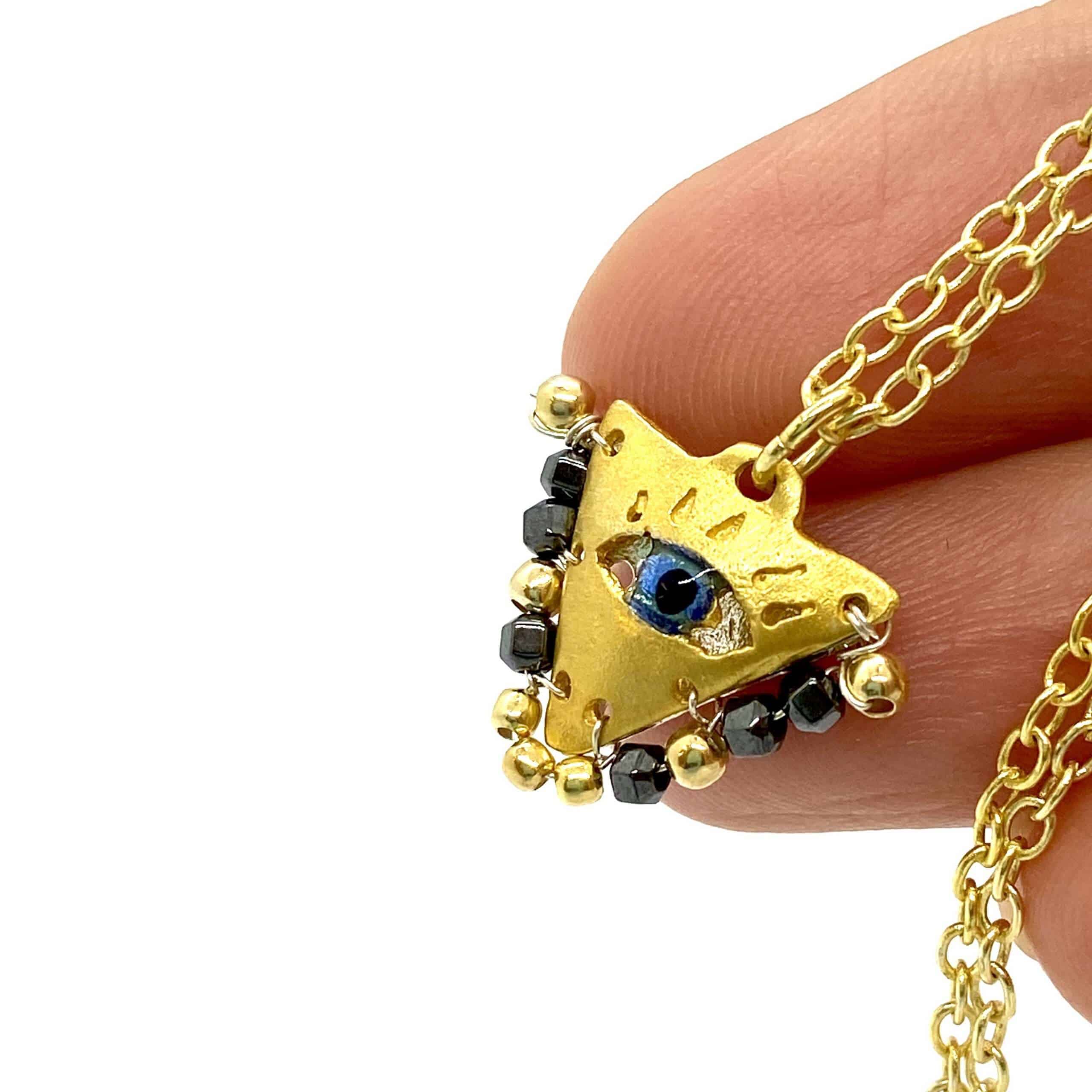 Triangular small eye pendant — Melina Fachidis (4)