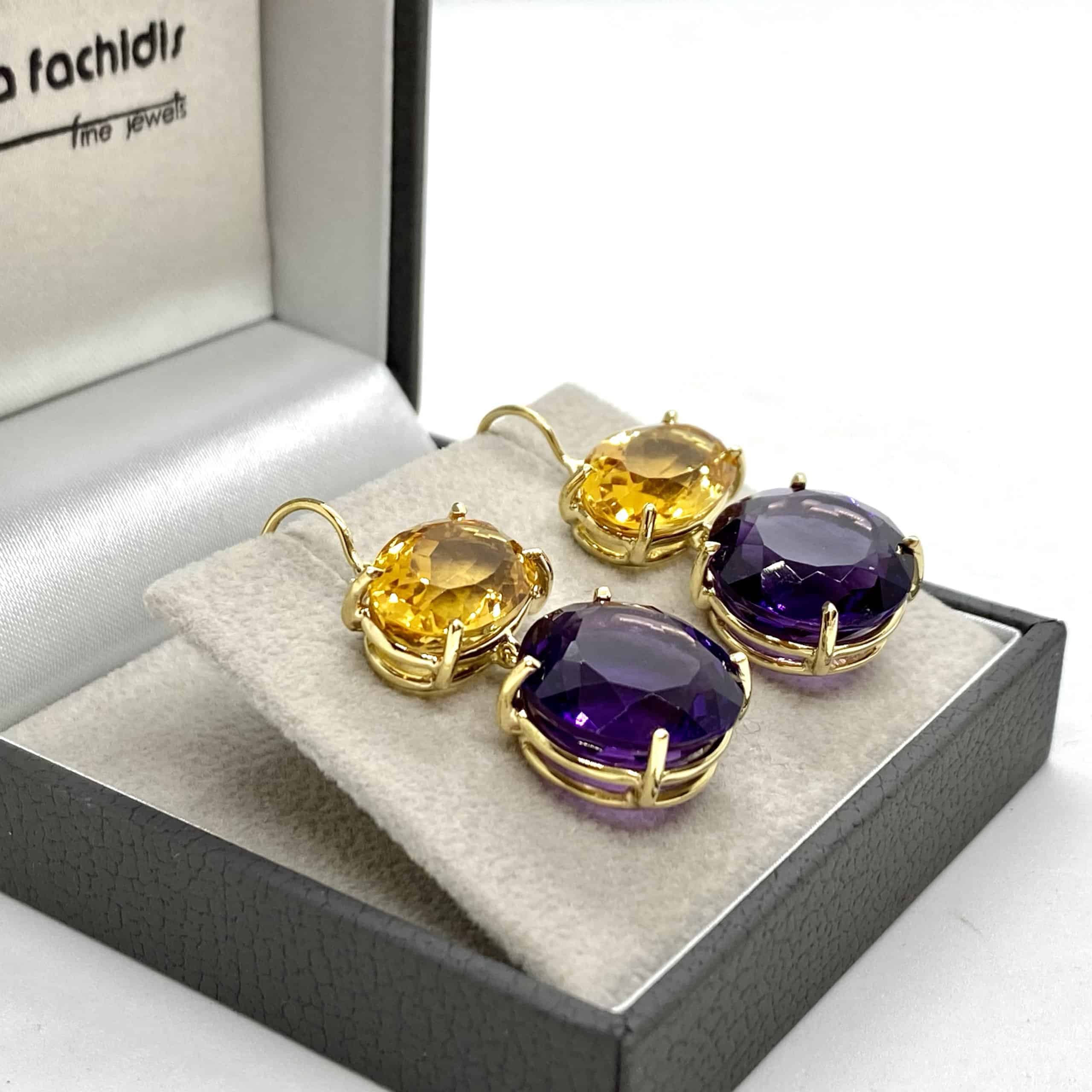 Two stone impressive quartz drop earrings — Melina Fachidis (3)