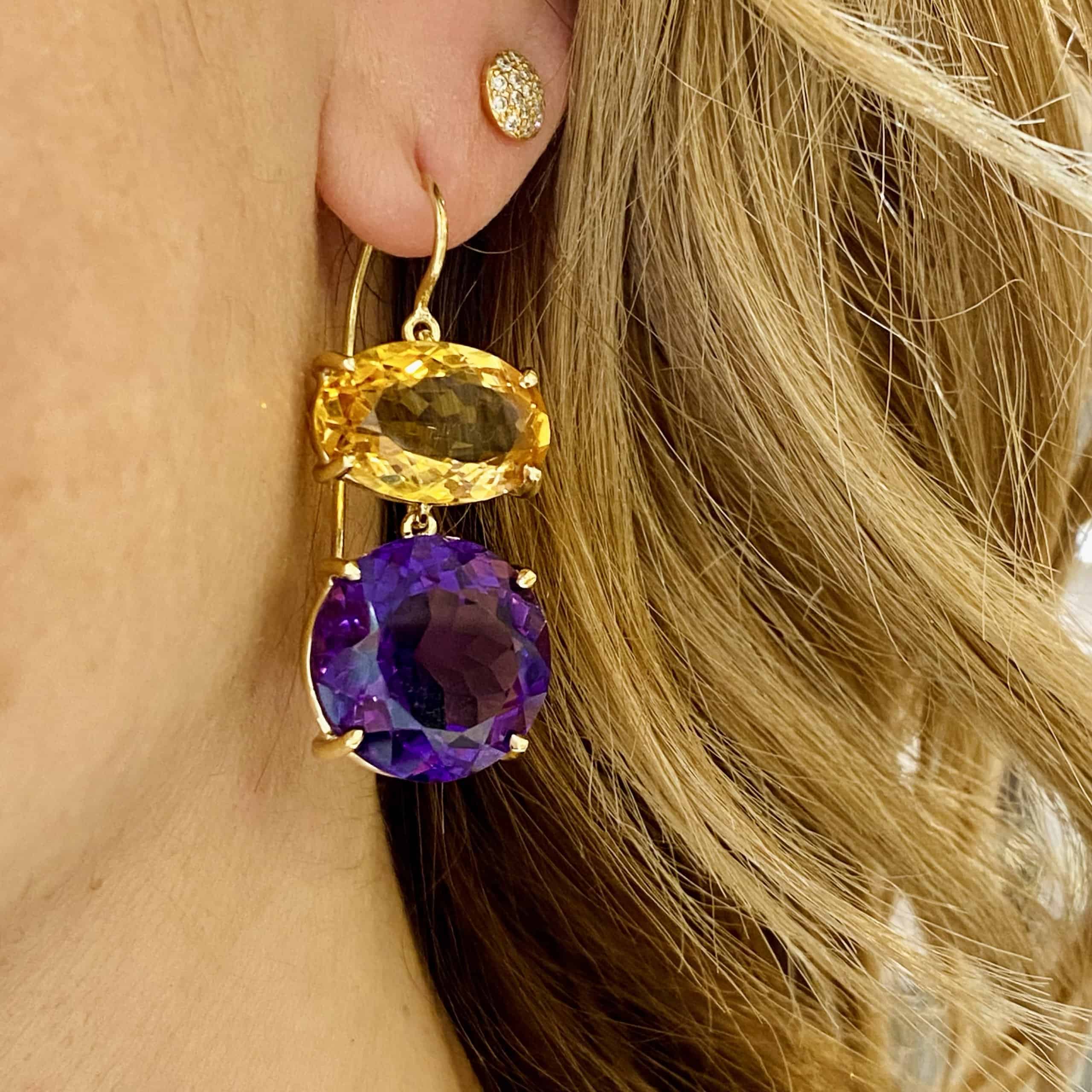 Two stone impressive quartz drop earrings — Melina Fachidis (2)