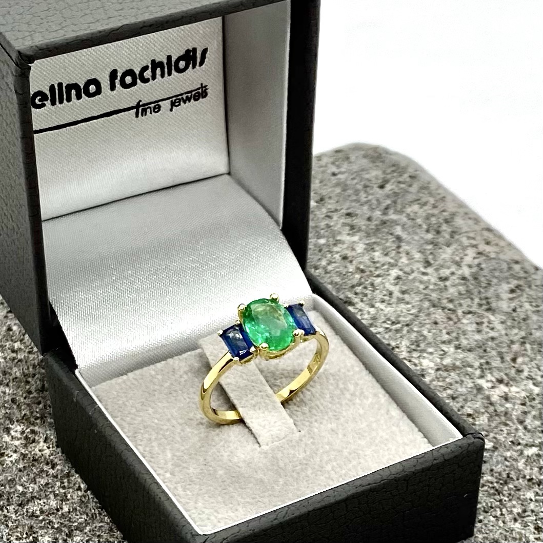 Emerald and sapphires triple ring — Melina Fachidis (5)