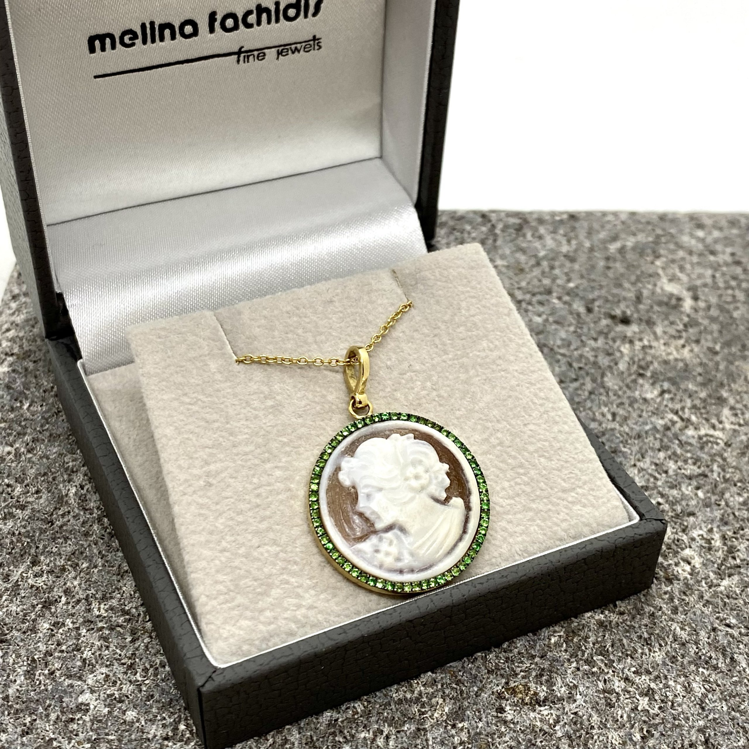 Green tsavorites cameo pendant — Melina Fachidis (3)