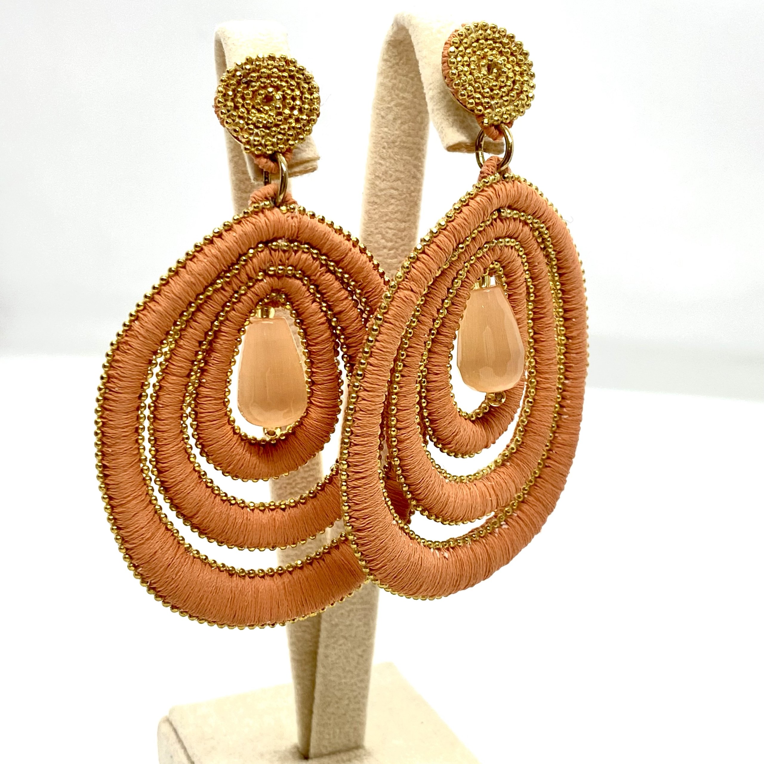 Amelie drop salmon earrings — Melina Fachidis (3)