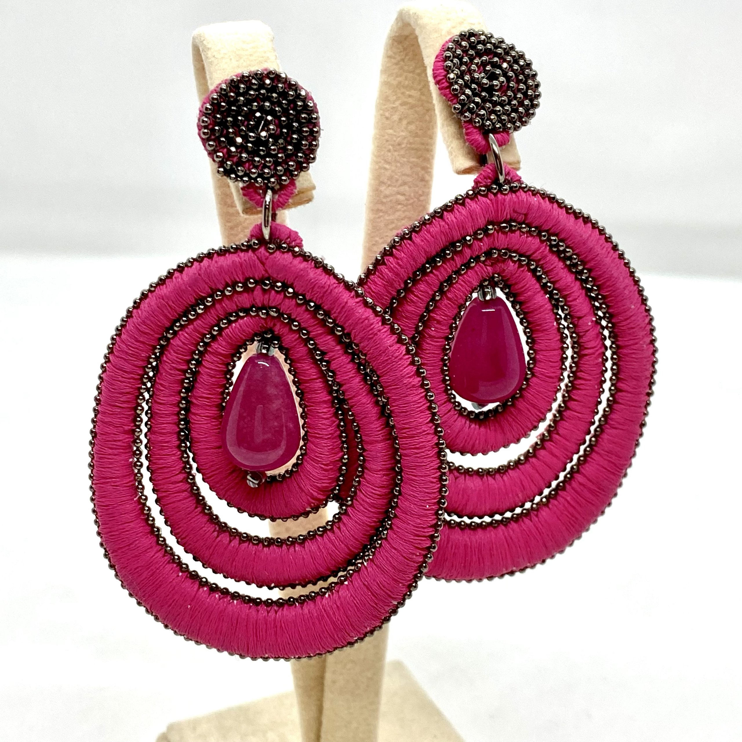 Amelie drop fuxia earrings — Melina Fachidis (3)