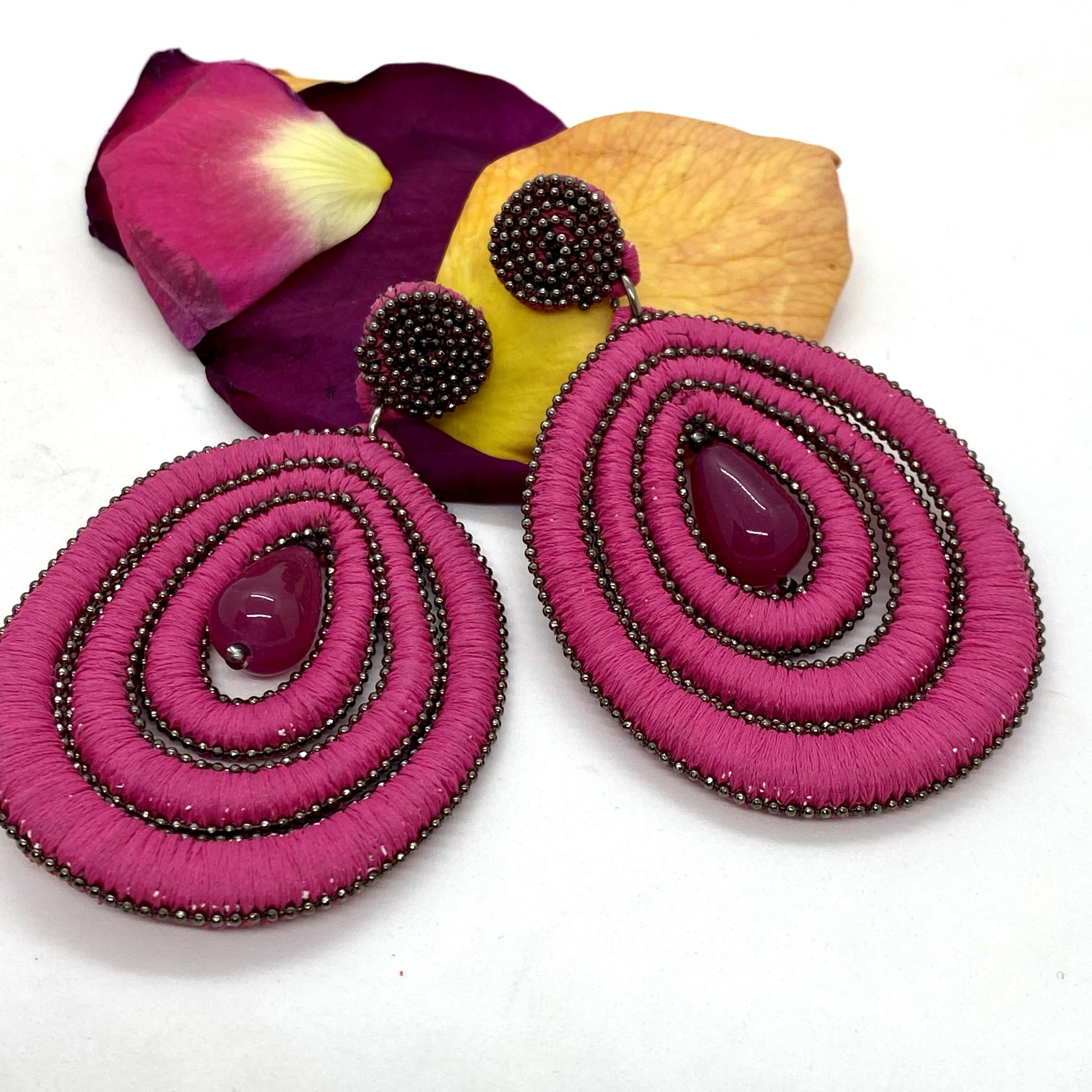 Amelie drop fuxia earrings — Melina Fachidis (2)
