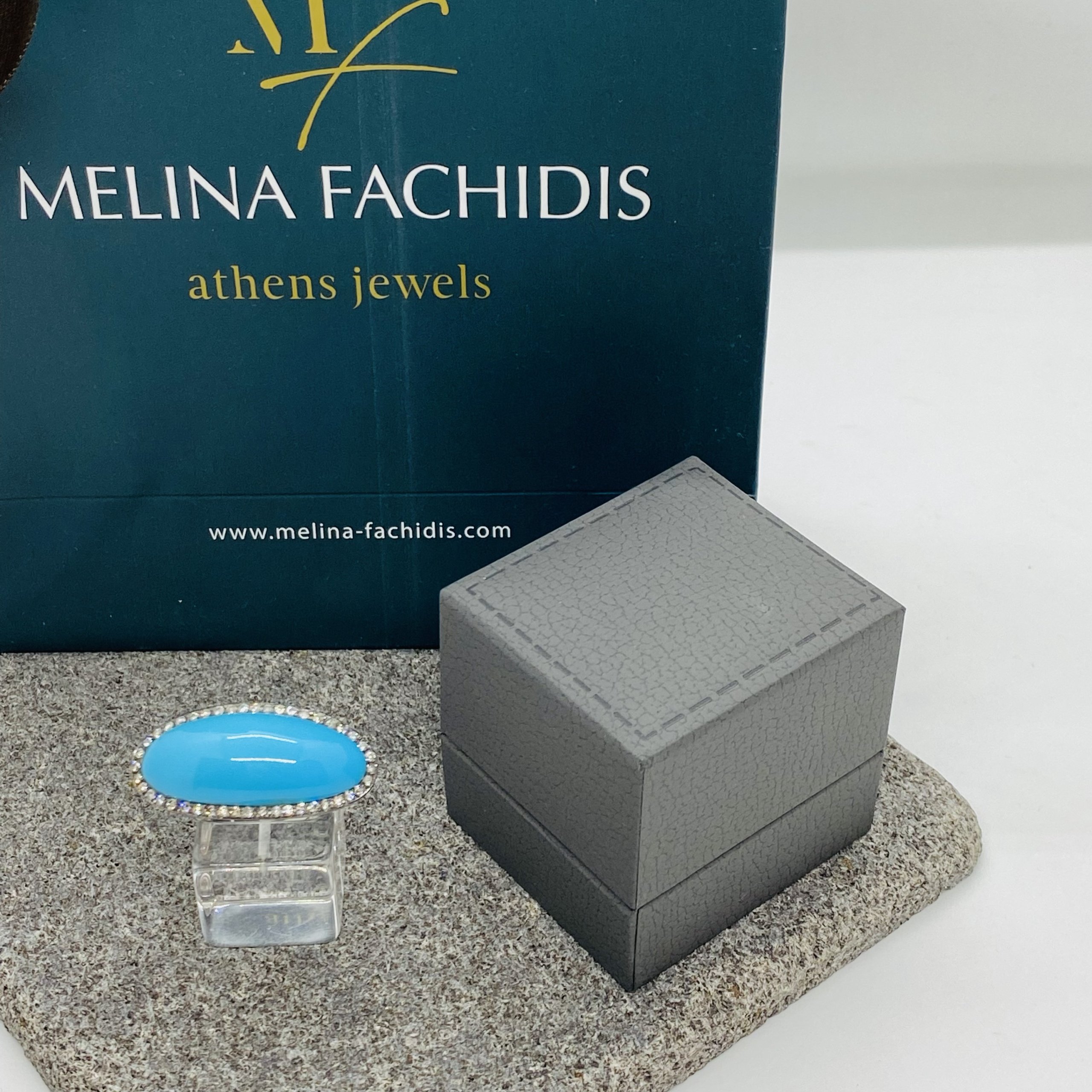 Oval shape turquoise and diamond ring — Melina Fachidis (6)