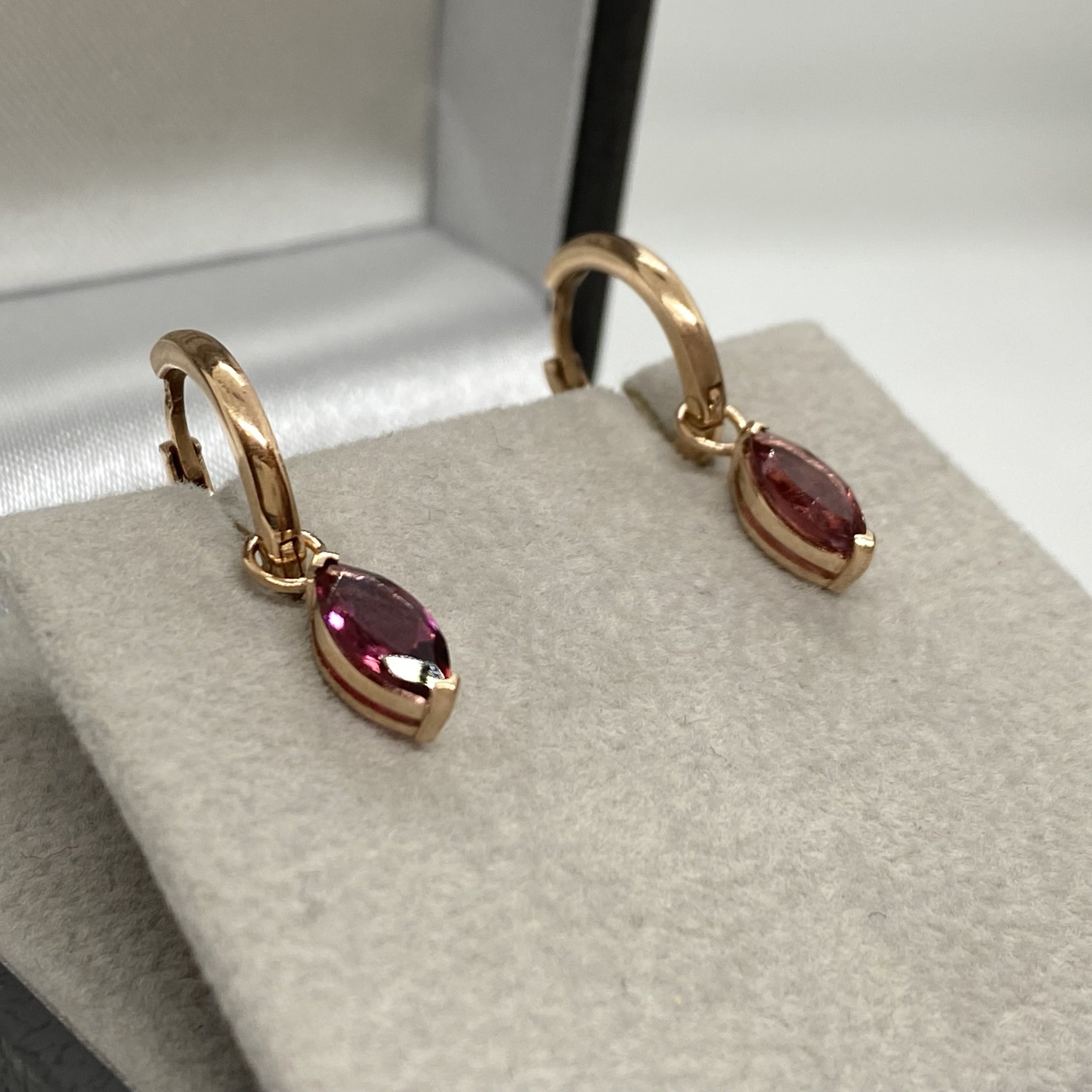 Marquise-cut rubellite tourmalines on round hoops — Melina Fachidis (3)