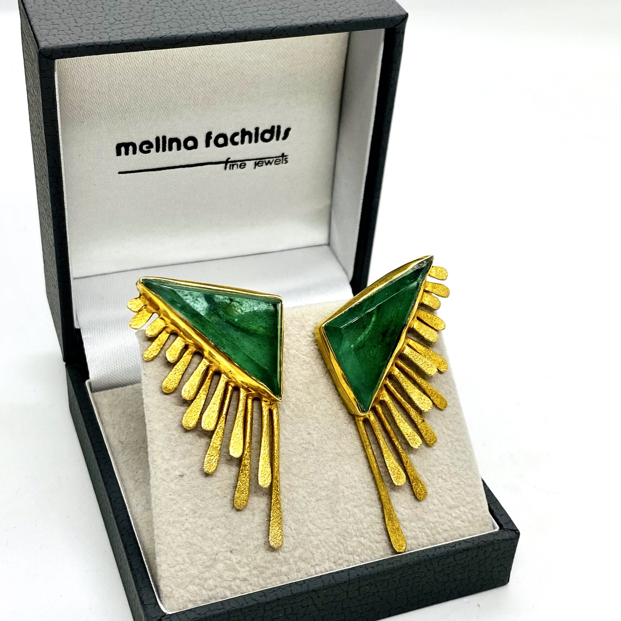 Emerald green sunshine earrings — Melina Fachidis (4)