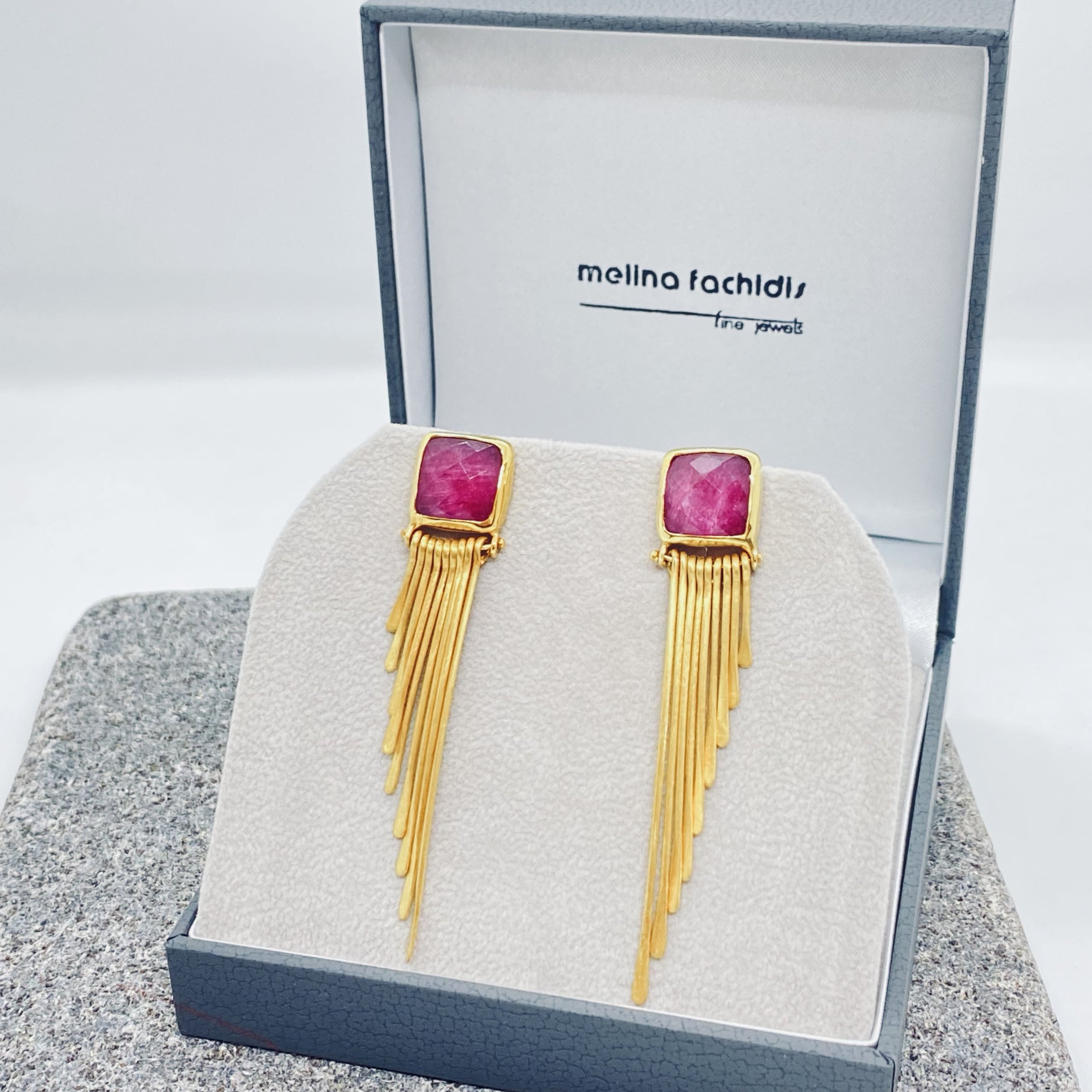 Ruby quartz rays earrings — Melina Fachidis (2)