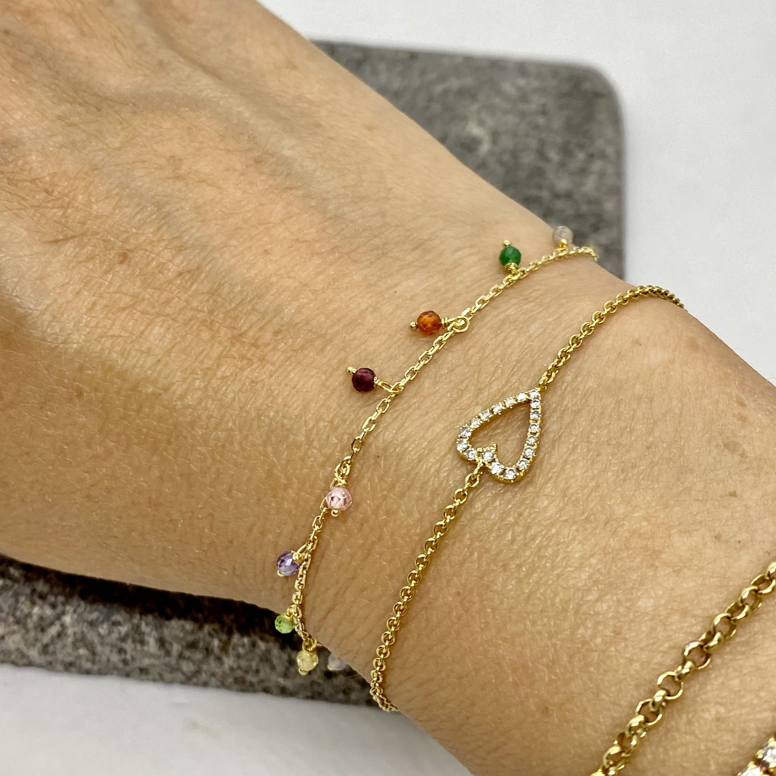 Multi color drop chain bracelet — Melina Fachidis (3)