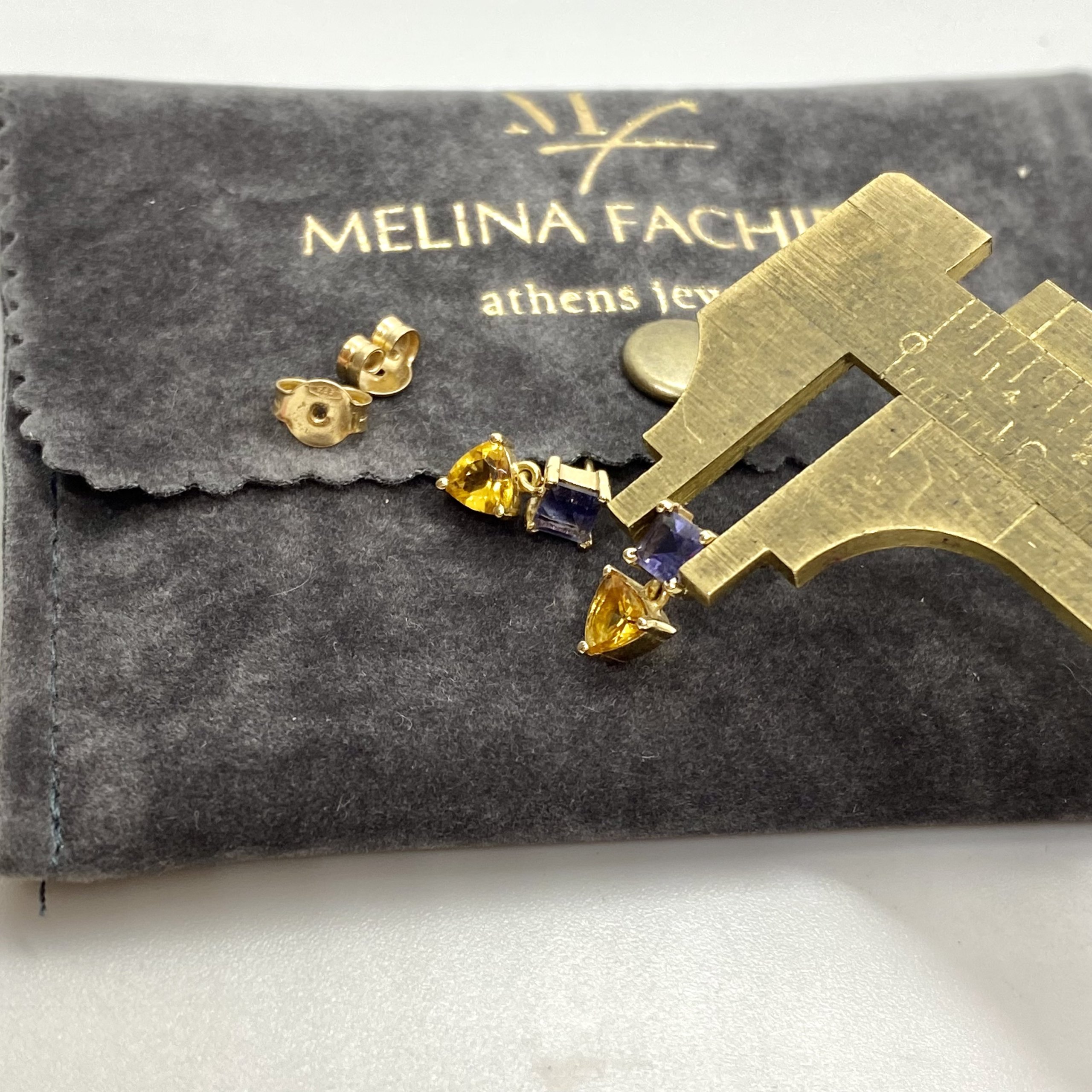 Iolite and citrine double earrings — Melina Fachidis (4)