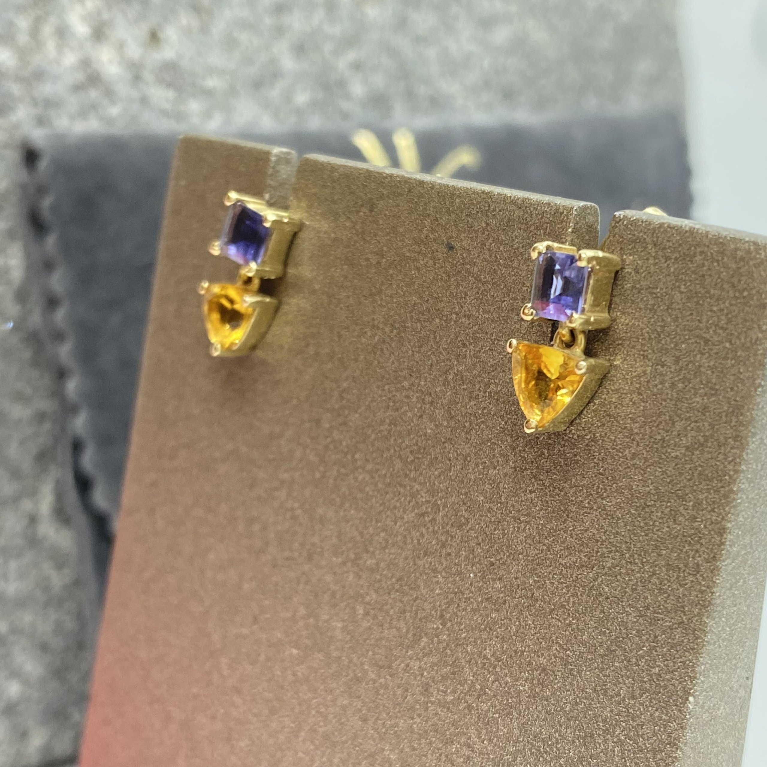 Iolite and citrine double earrings — Melina Fachidis (3)