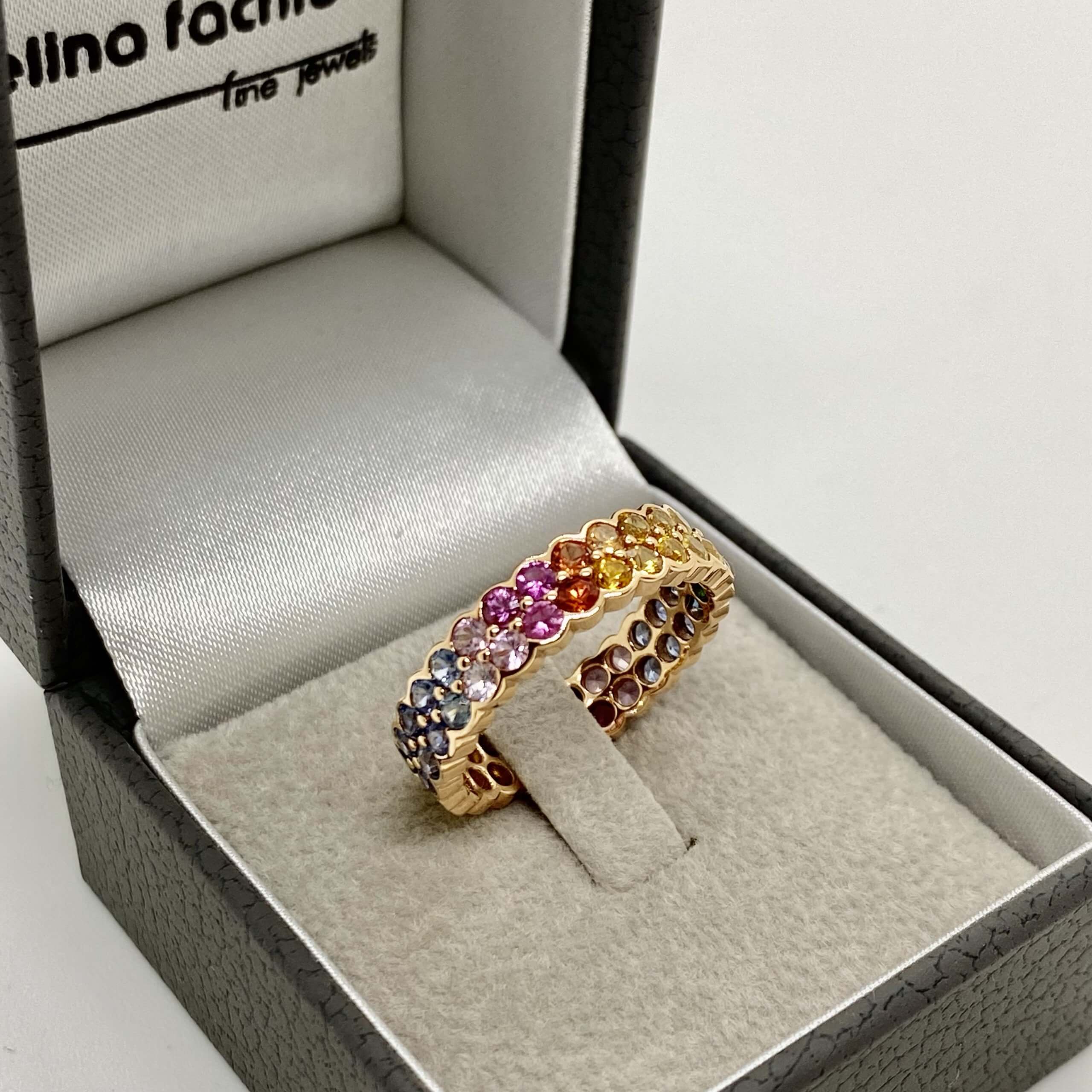 Rainbow multi color sapphire band — Melina Fachidis (6)