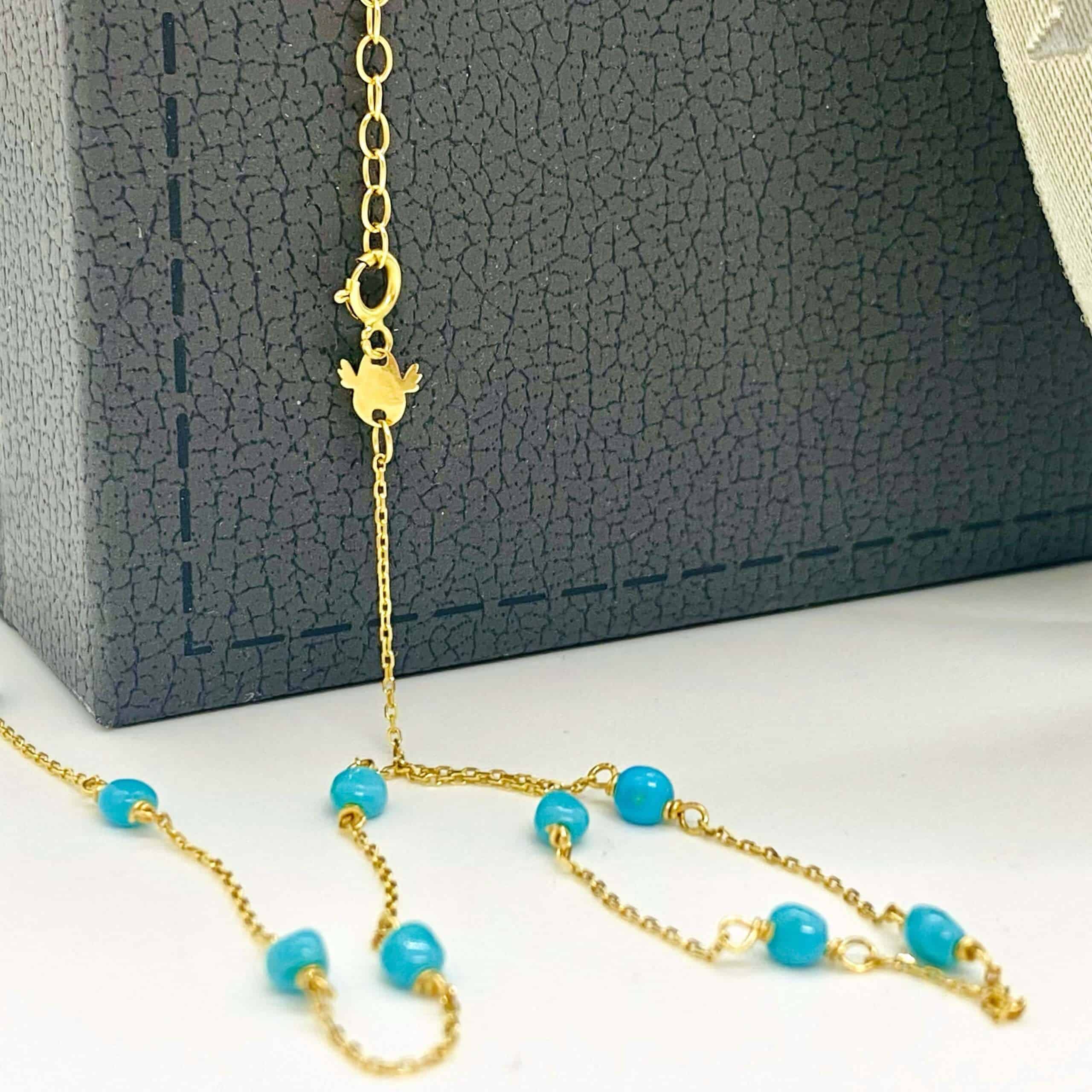 Turquoise gold necklace — Melina Fachidis (3)
