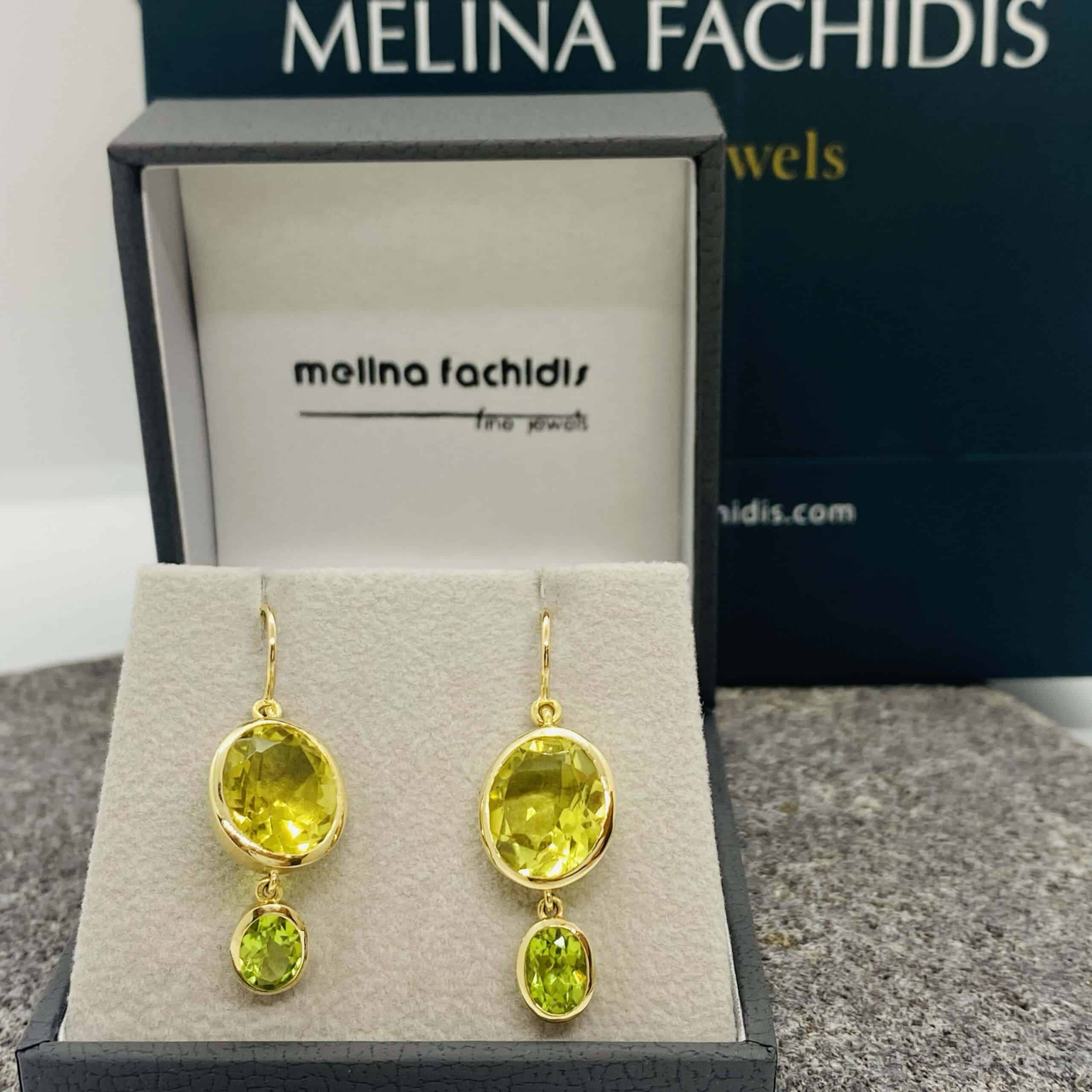Lemon quartz and peridot double earrings — Melina Fachidis (6)