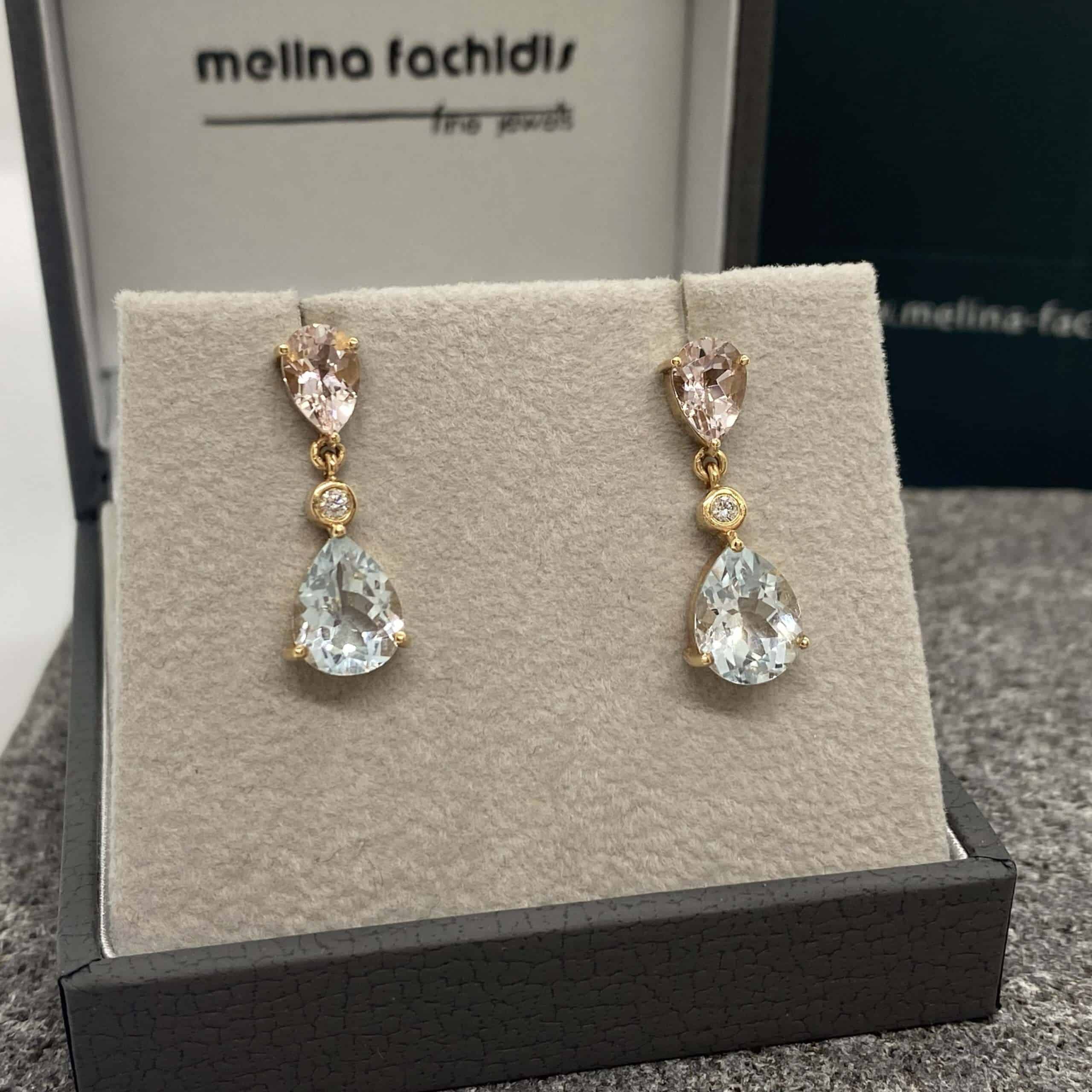 Aquamarine and morganite drop earrings — Melina Fachidis (3)