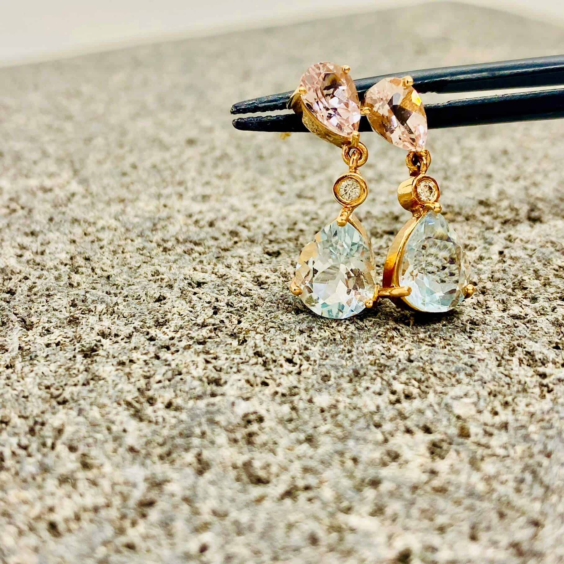 Aquamarine and morganite drop earrings — Melina Fachidis (5)