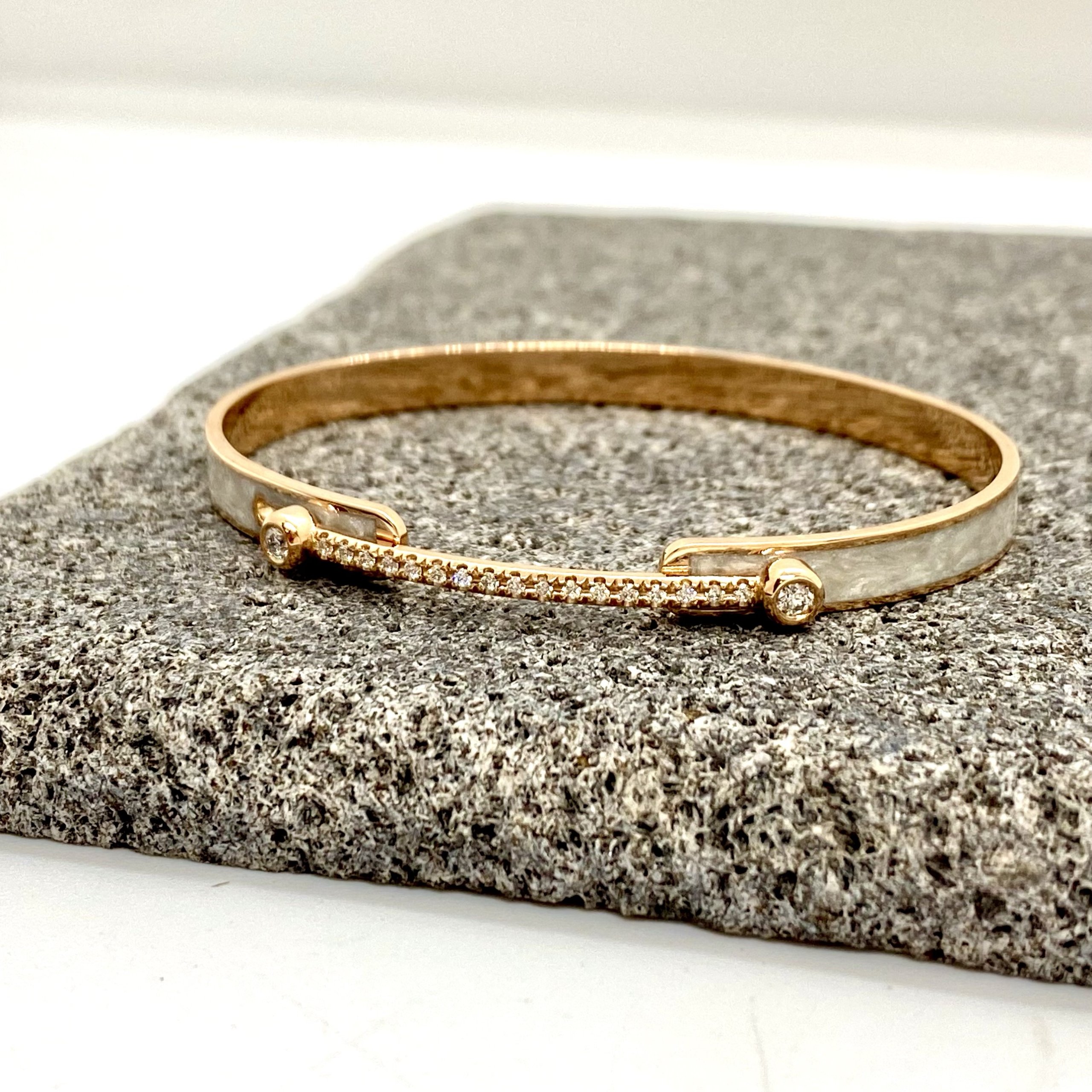 Enameled cuff bracelet with diamonds — Melina Fachidis (2)