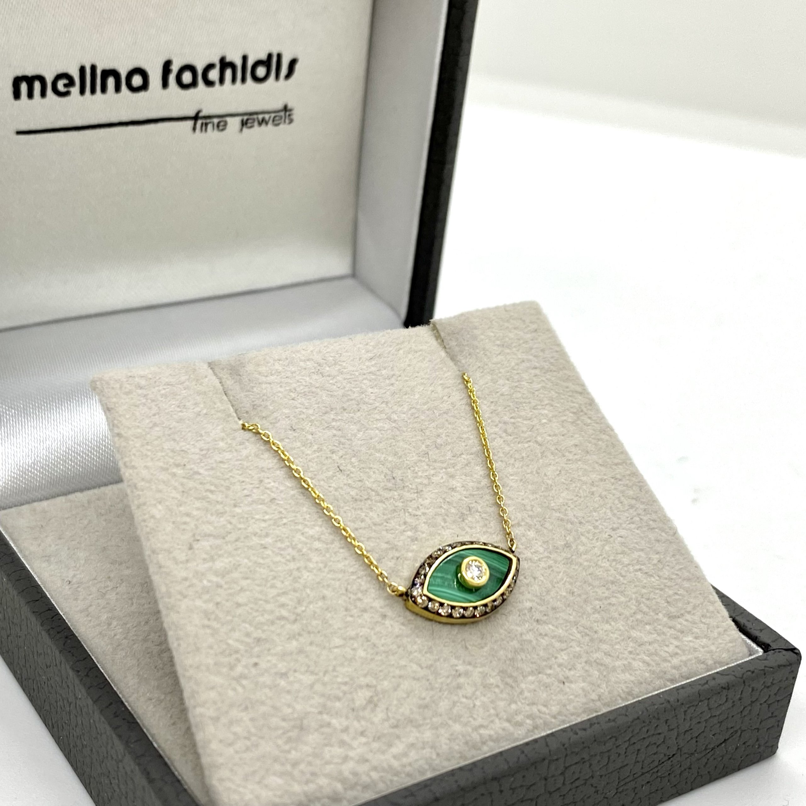 Malachite eye diamond pendant — Melina Fachidis (2)