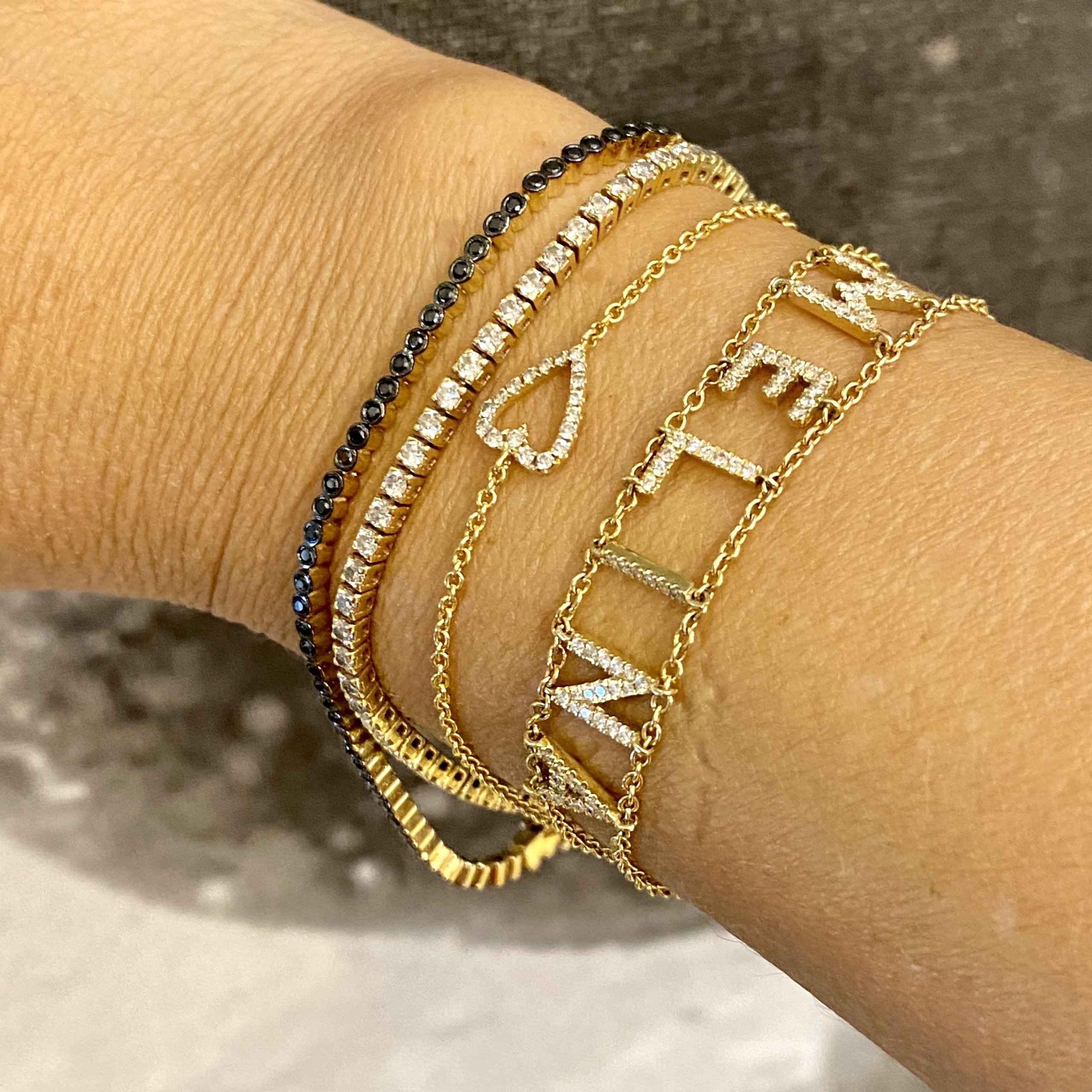 Black diamond tennis bracelet — Melina Fachidis (5)