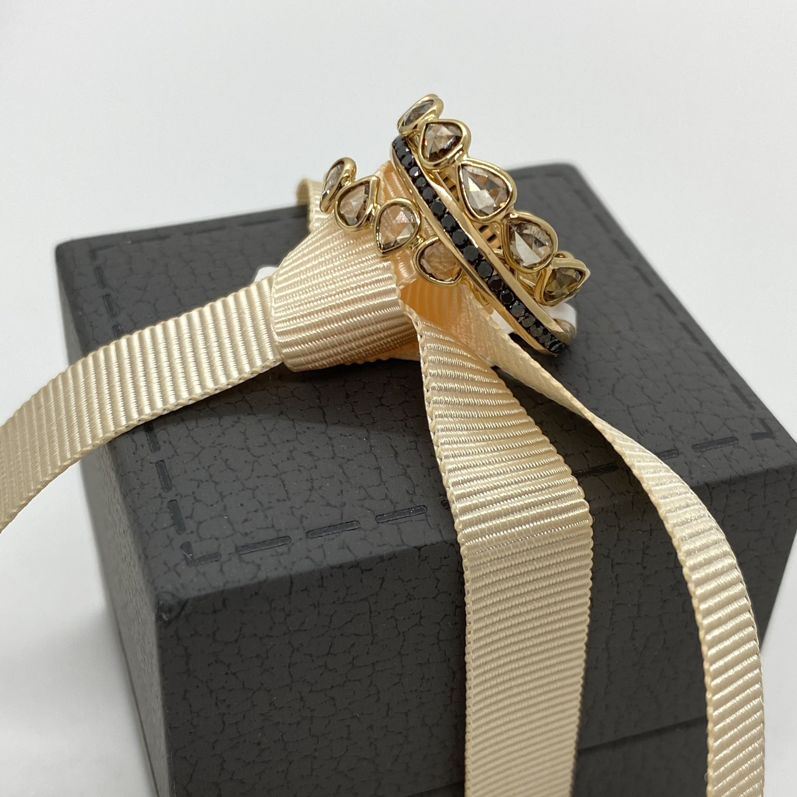 Drop shaped brown diamond ring — Melina Fachidis (2)