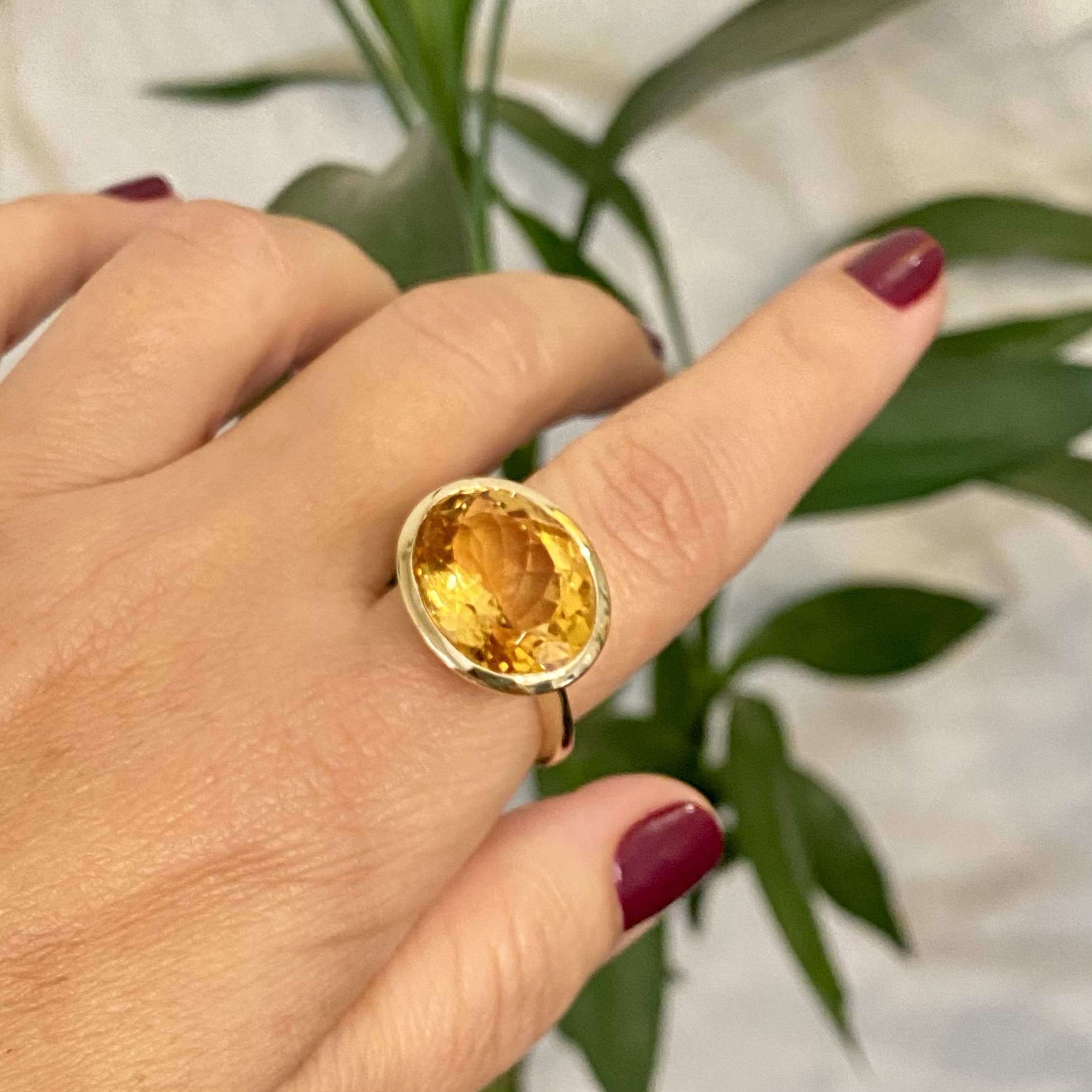 Huge oval citrine gold ring — Melina Fachidis (4)