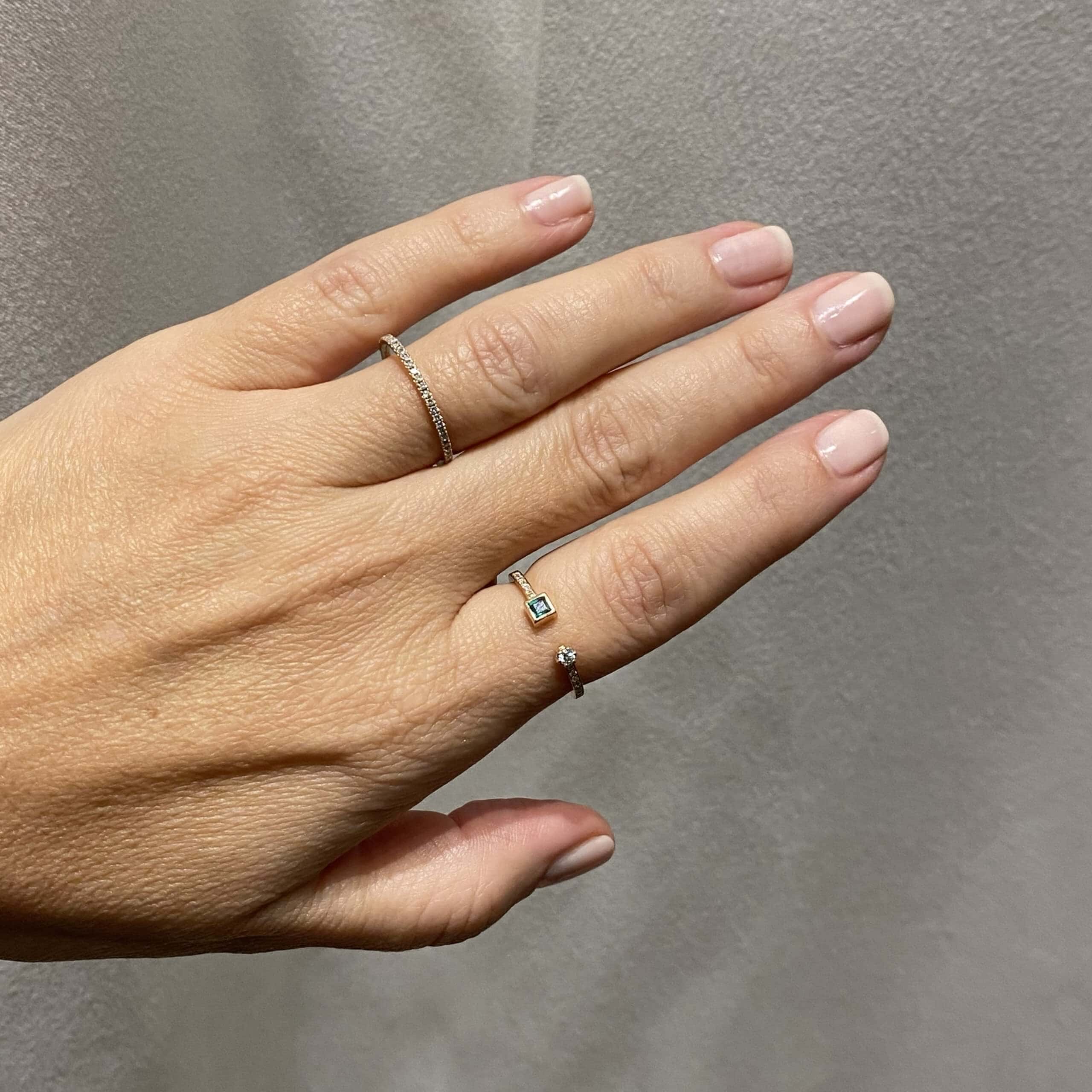 Square emerald and diamond ring — Melina Fachidis (3)