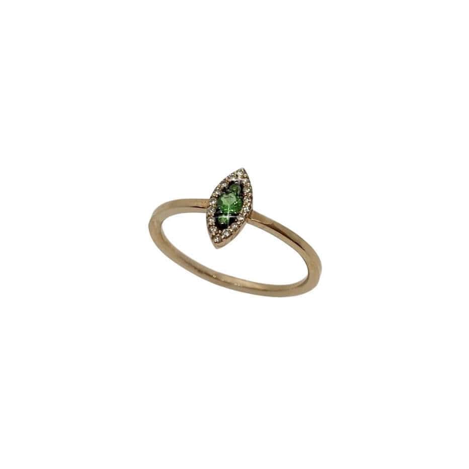 Tsavorite diamond marquise cut ring — Melina Fachidis (2)