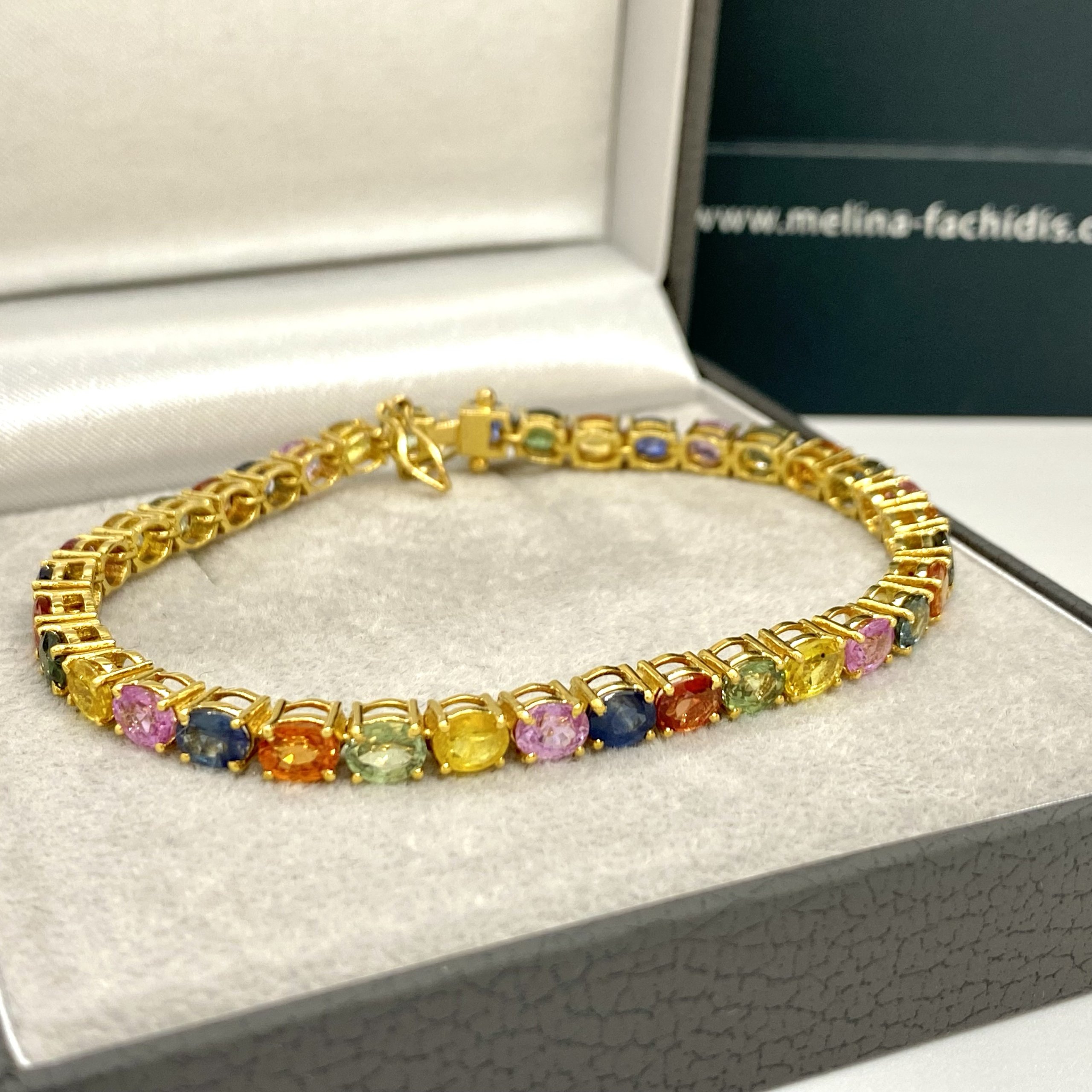 Colorful sapphire tennis bracelet — Melina Fachidis (5)