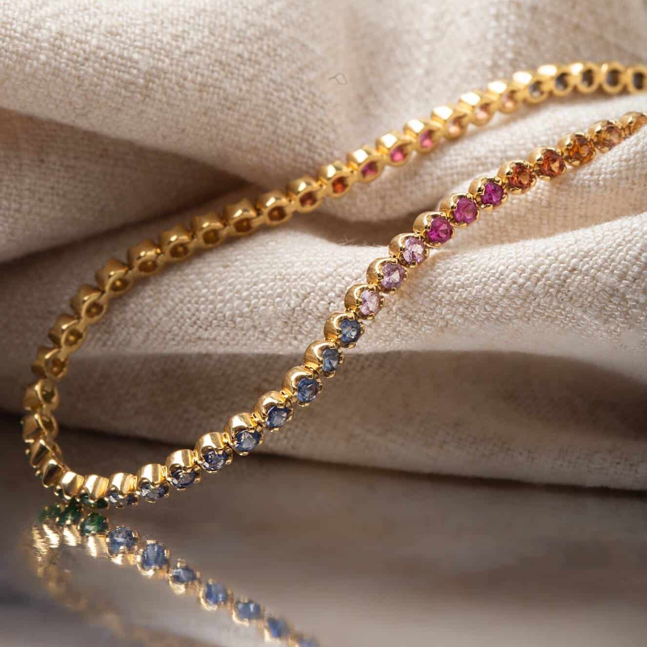 Rainbow fine tennis bracelet — Melina Fachidis (2)