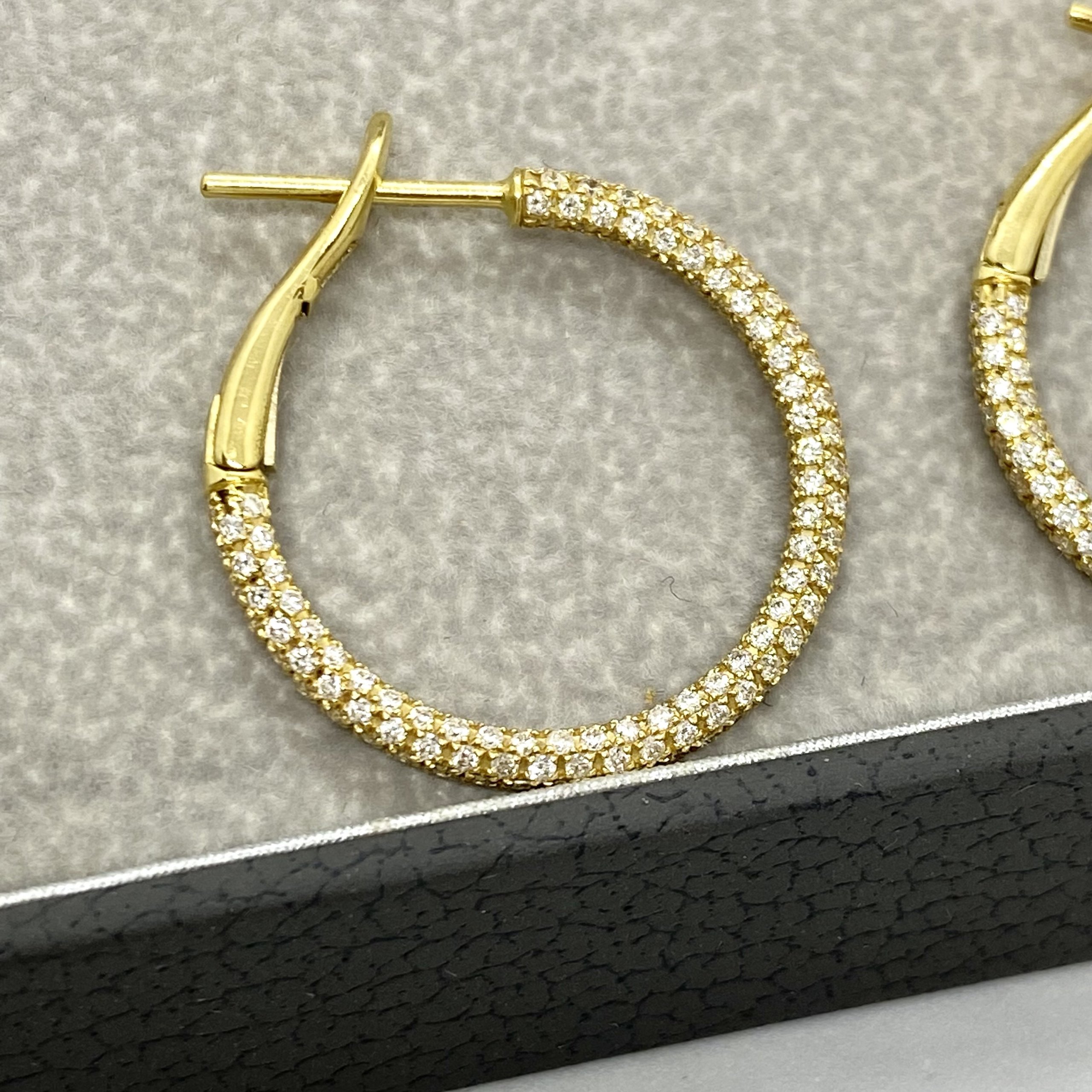 18k yellow gold hoops fully dressed with natural diamonds — Melina Fachidis (6)