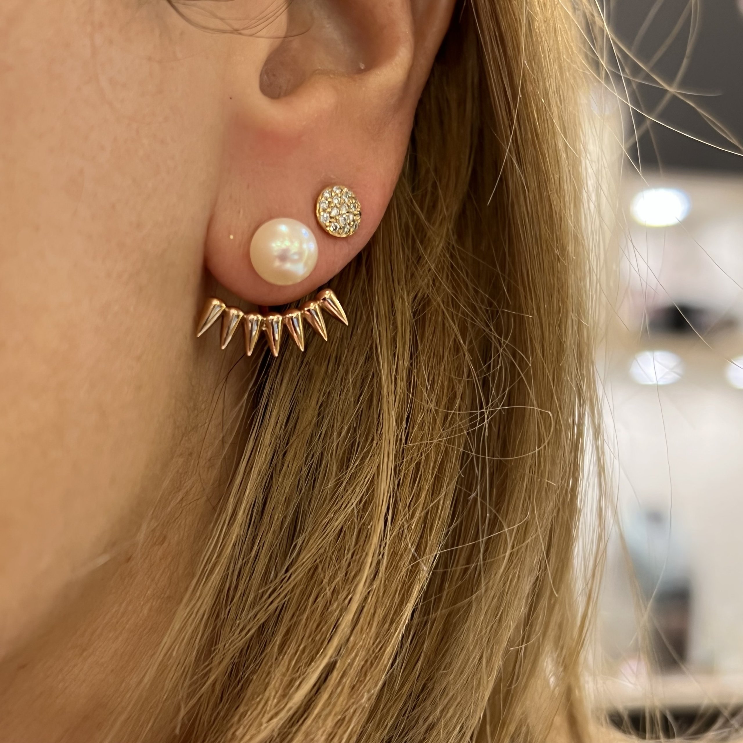 Pearls and sun rays detachable earrings — Melina Fachidis (5)