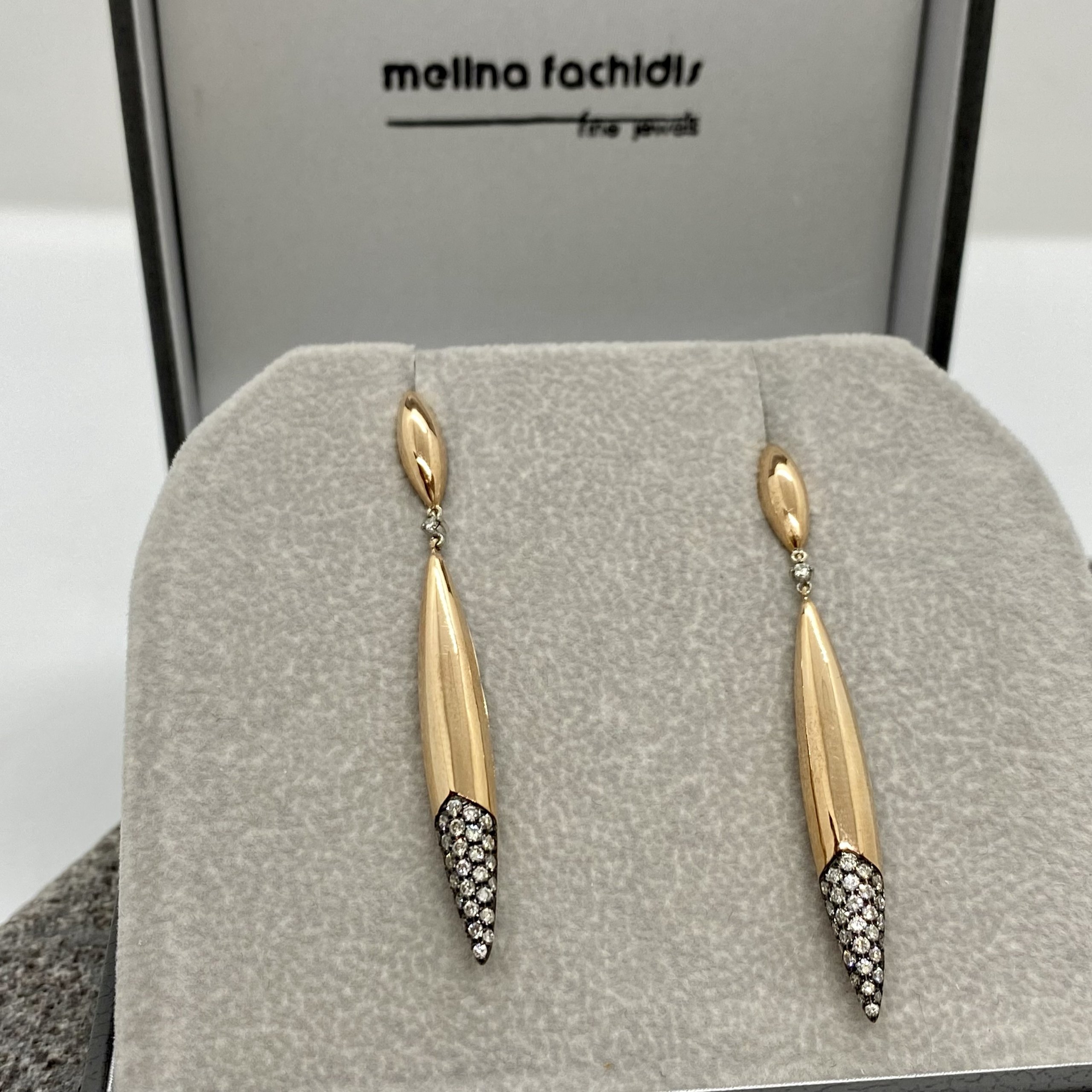 Long shape drop diamond ending earrings — Melina Fachidis (4)