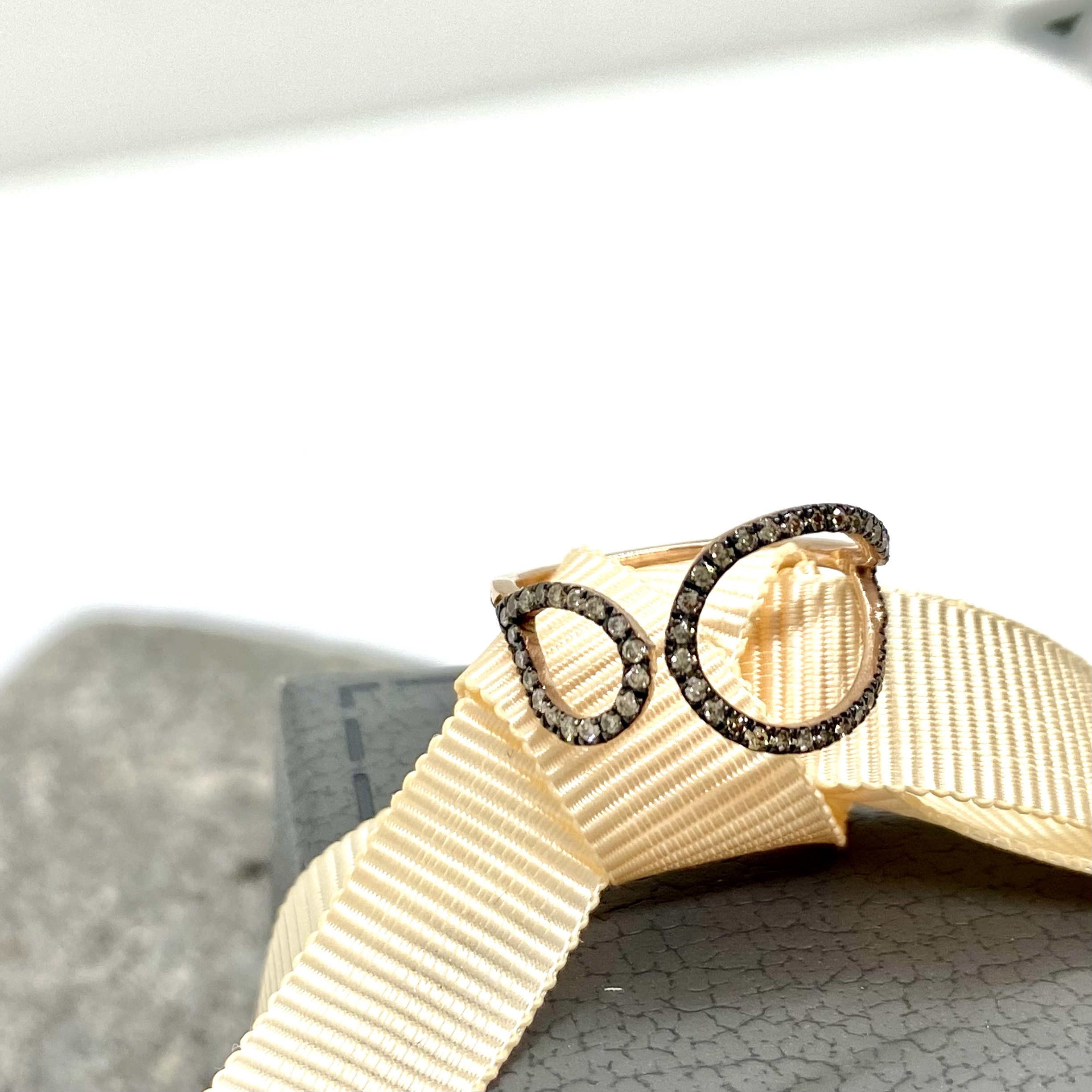 Double drop ring with brown diamonds — Melina Fachidis (2)