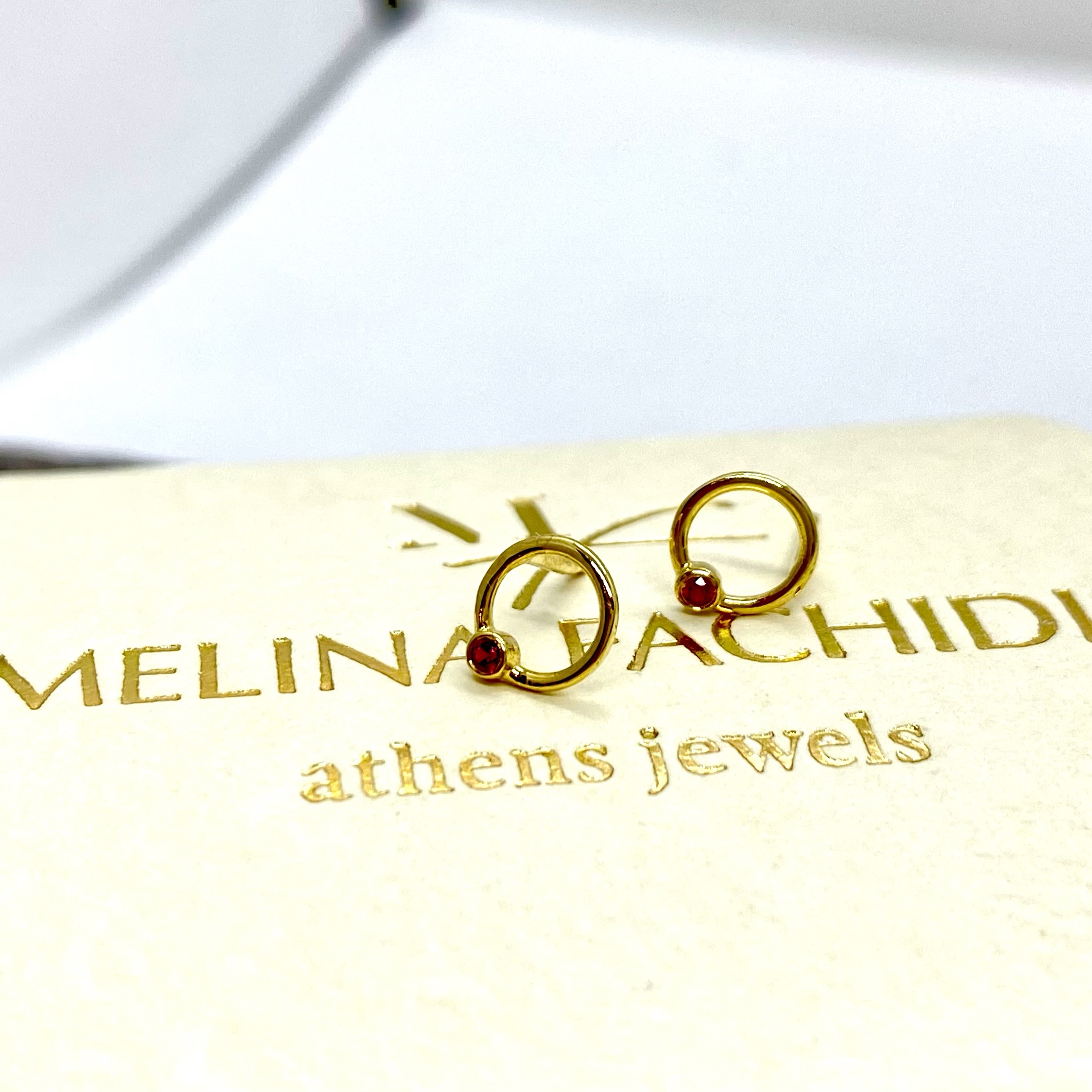 Circle earrings with rubies — Melina Fachidis (6)