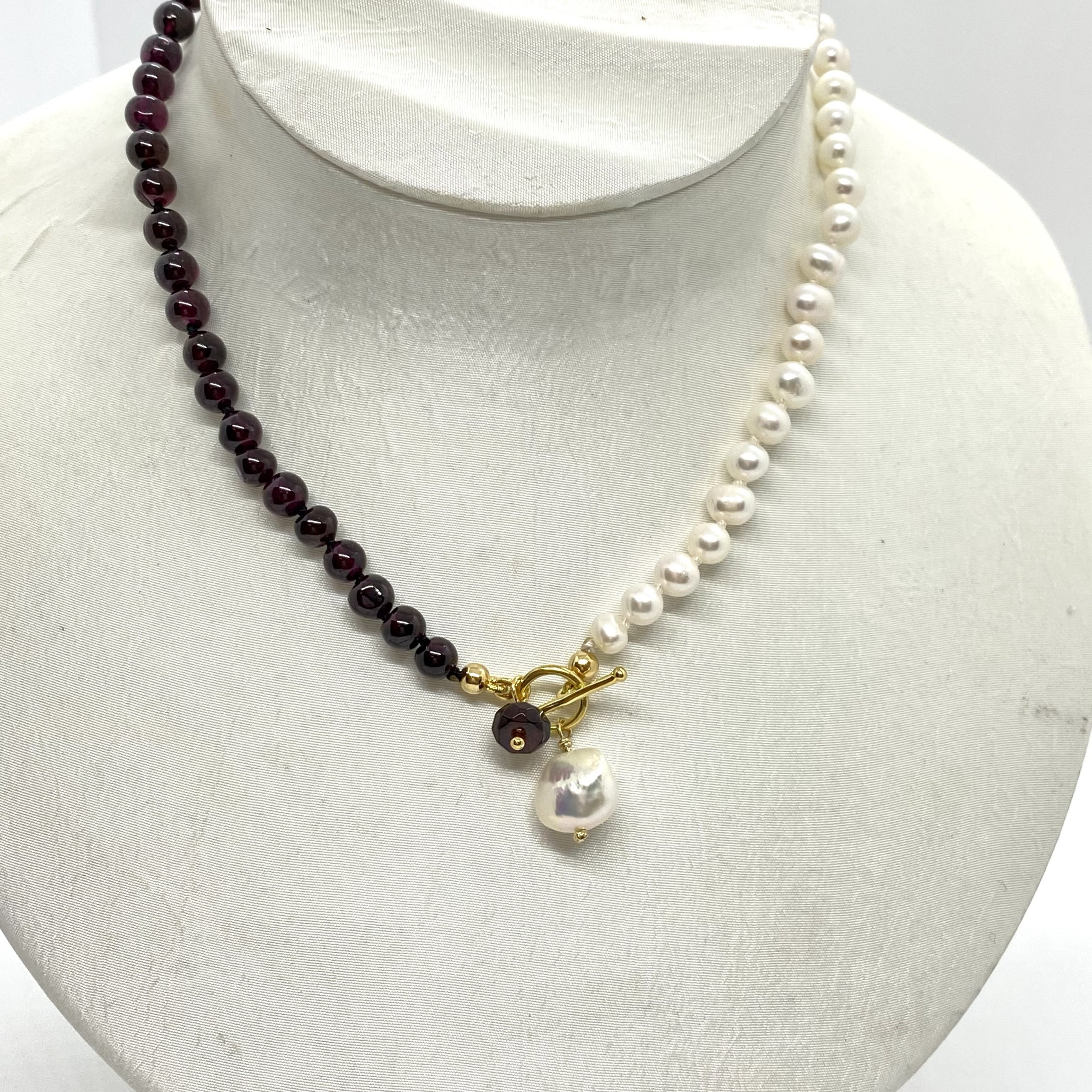 Garnet and pearl double wrap bracelet — Melina Fachidis (3)