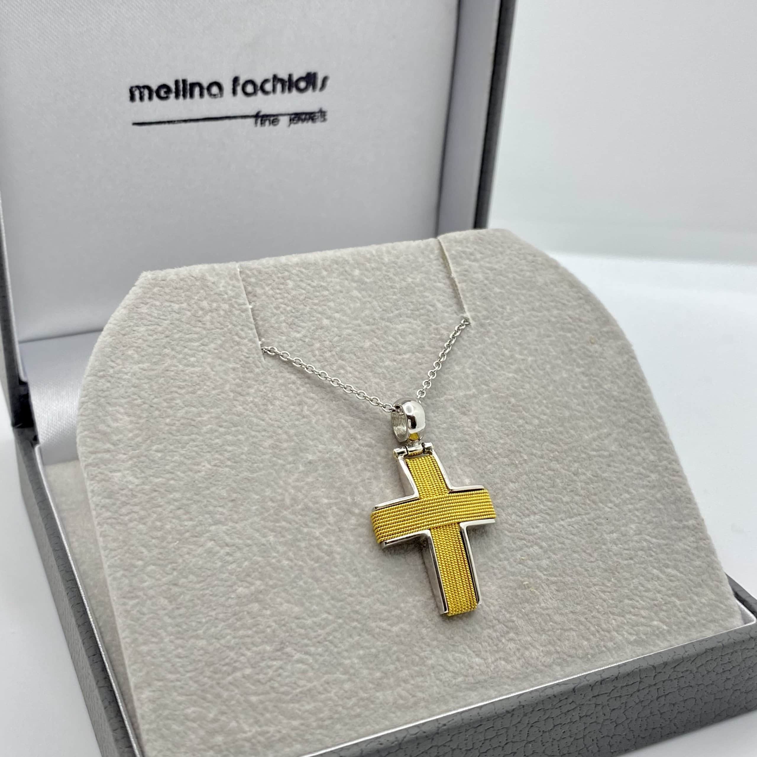 Golden wire solid gold cross — Melina Fachidis (4)