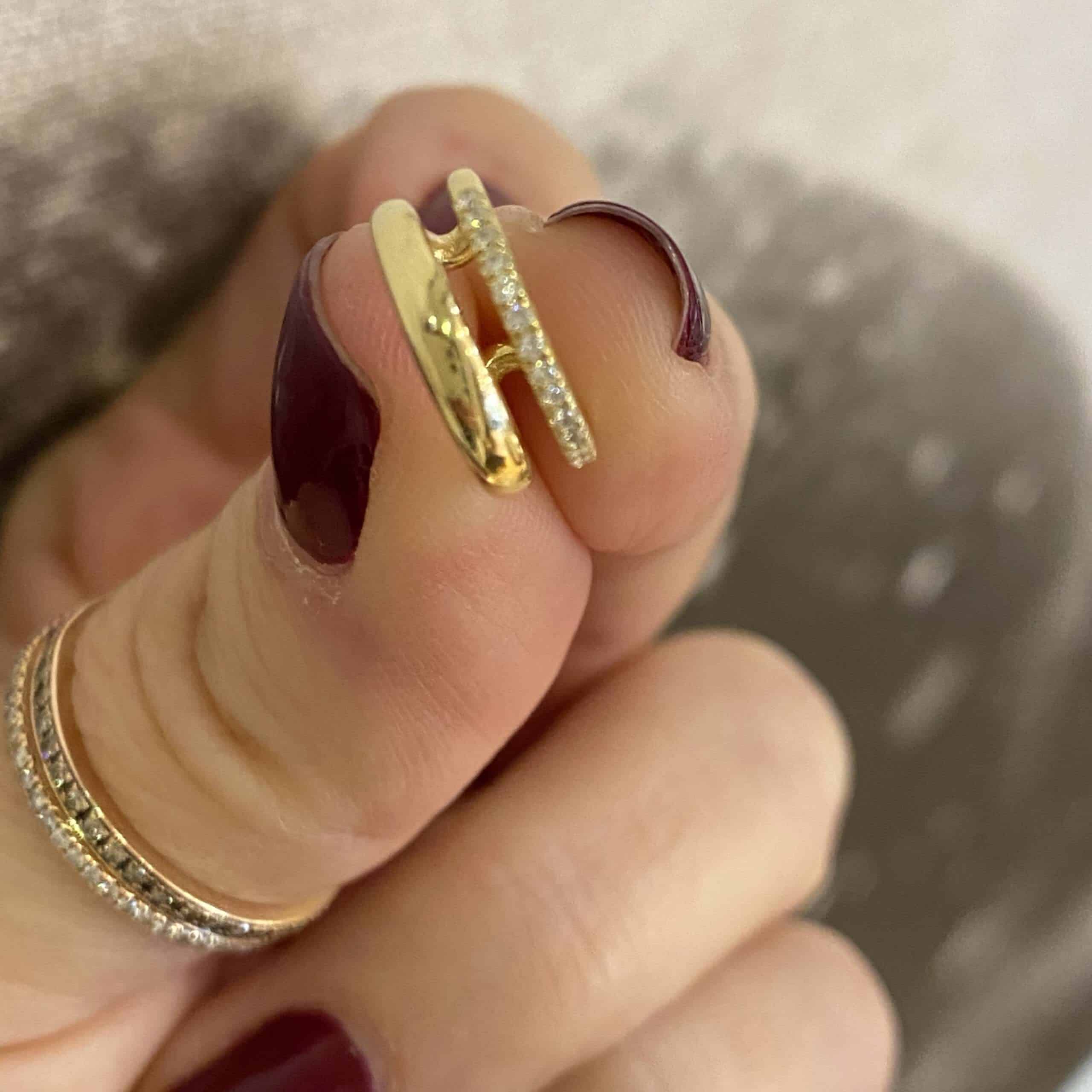 Bold cuff earring with diamonds — Melina Fachidis (3)