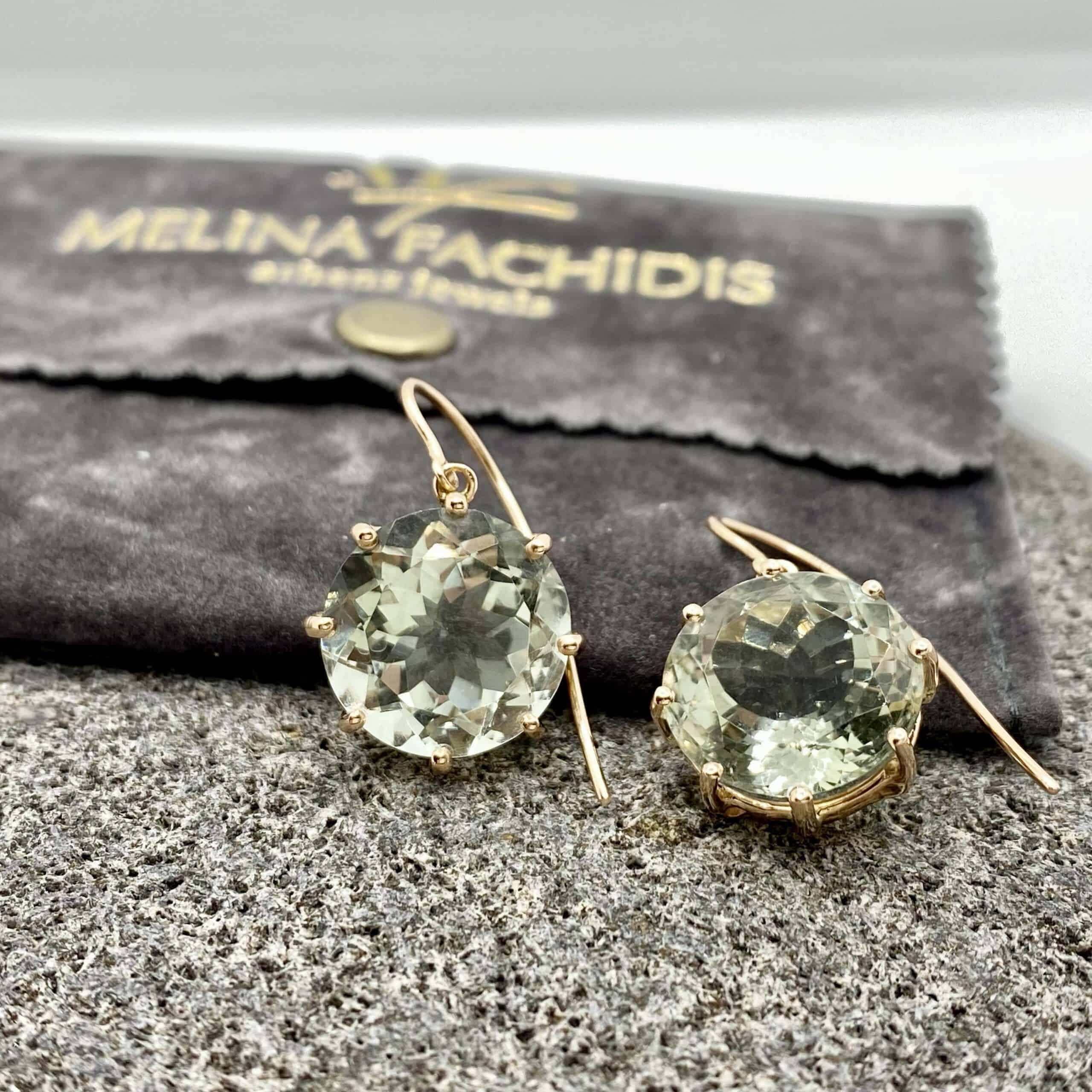 Green amethyst drop earrings — Melina Fachidis (2)