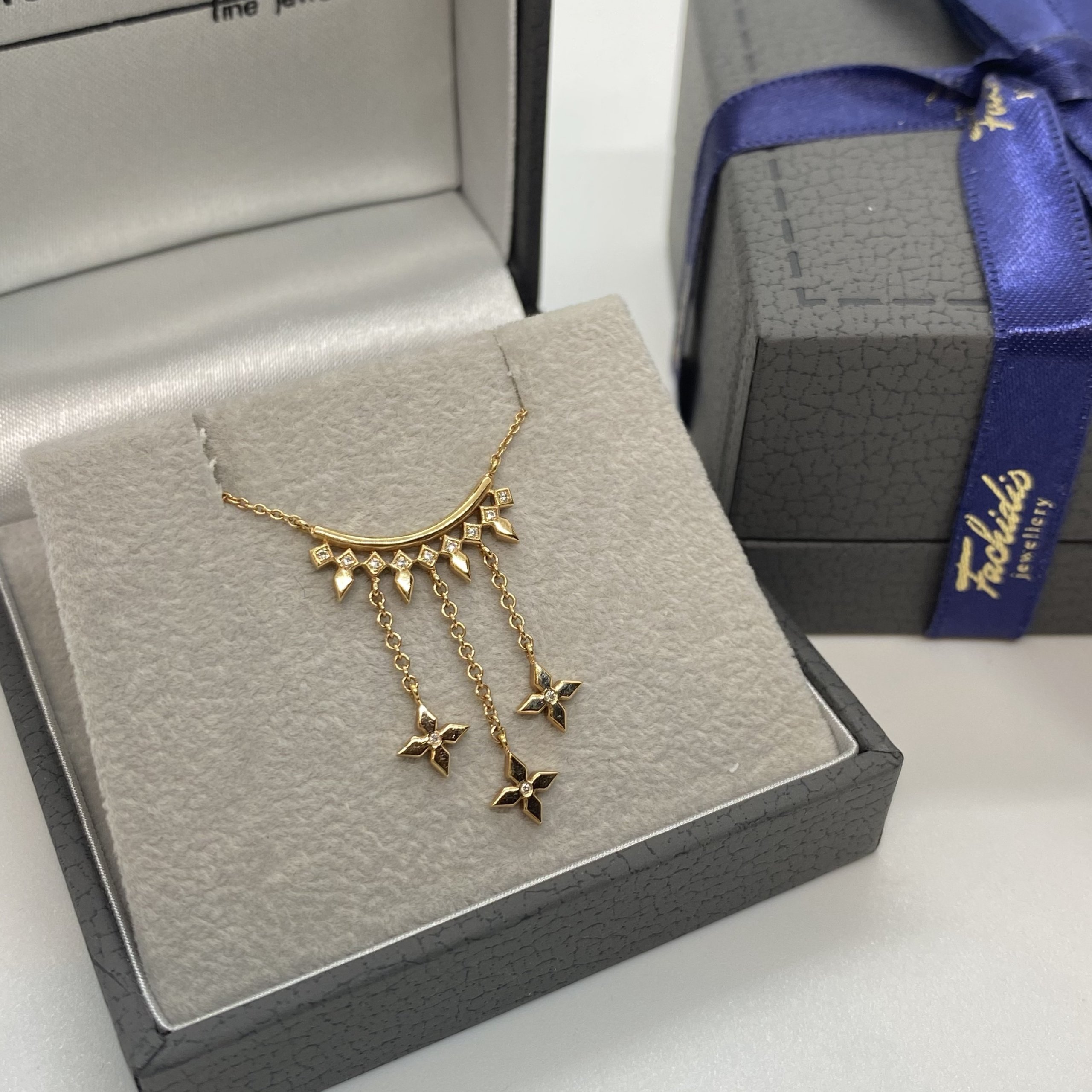 Three hanging stars diamond necklace — Melina Fachidis (3)